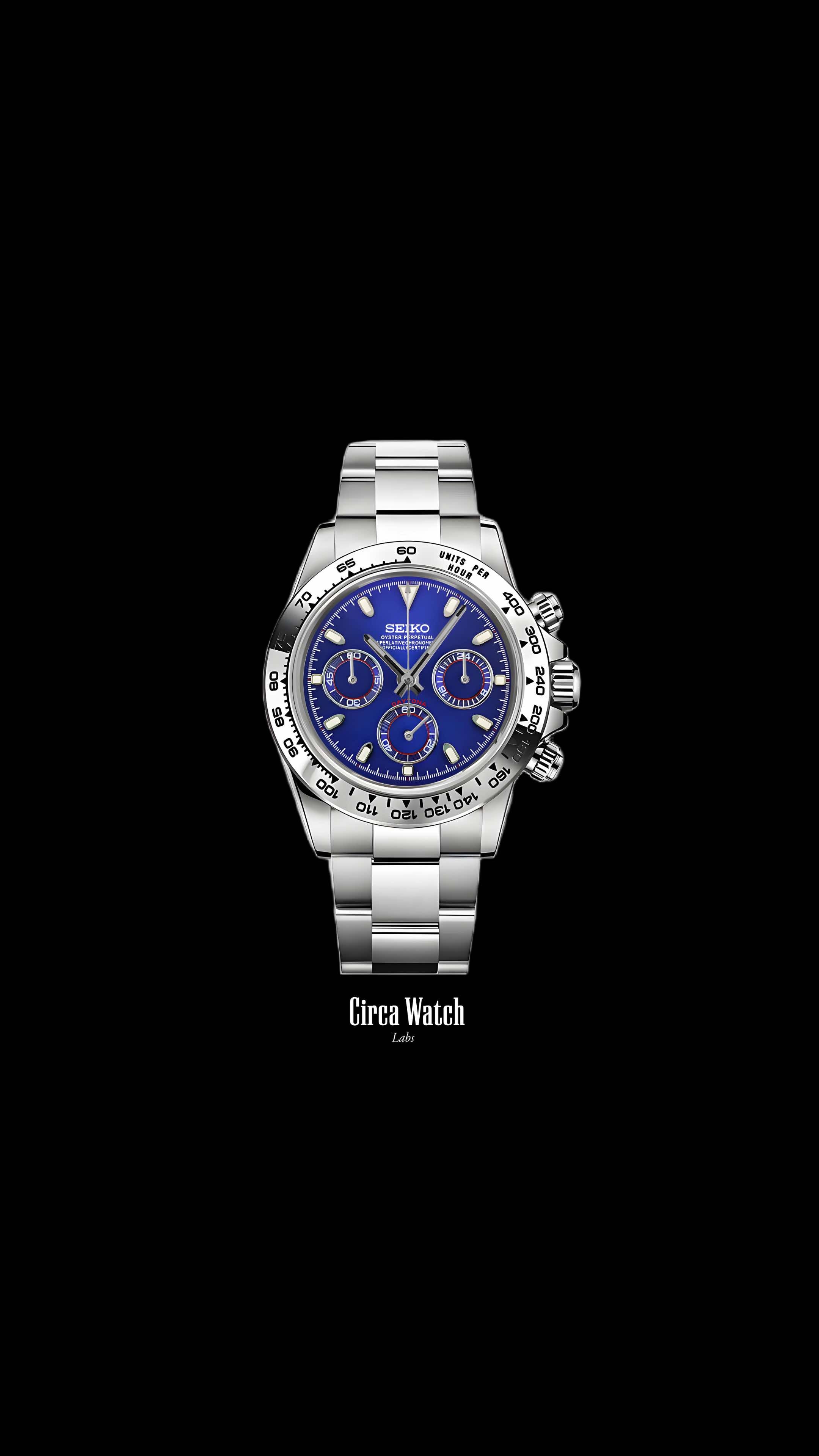 Seitona mod blue silver style watch