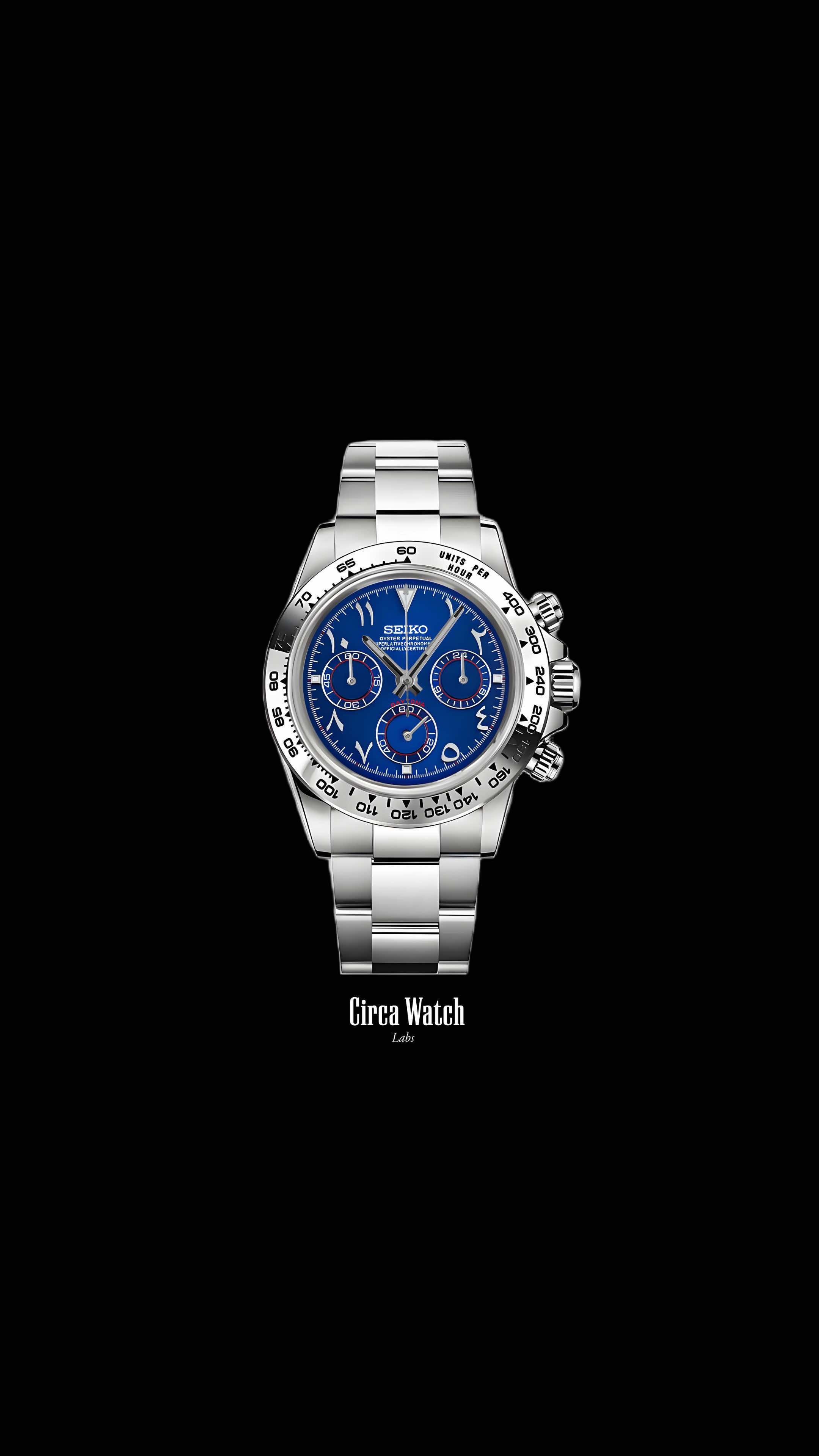 Seitona mod blue arabic style watch