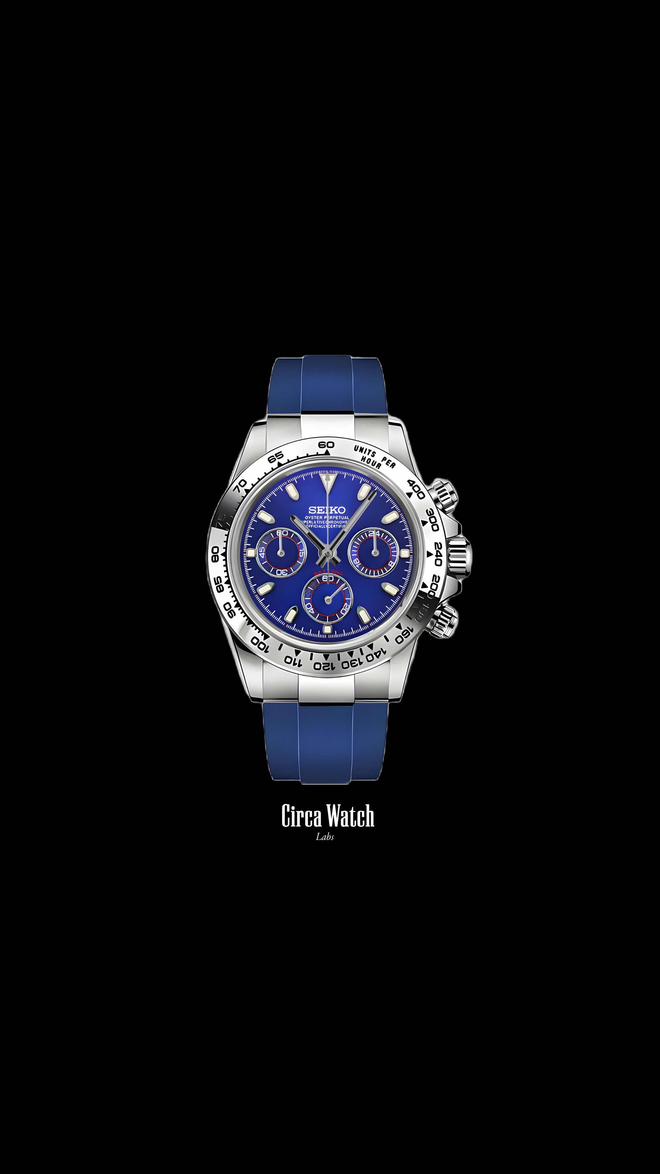 Seitona mod blue silver style watch