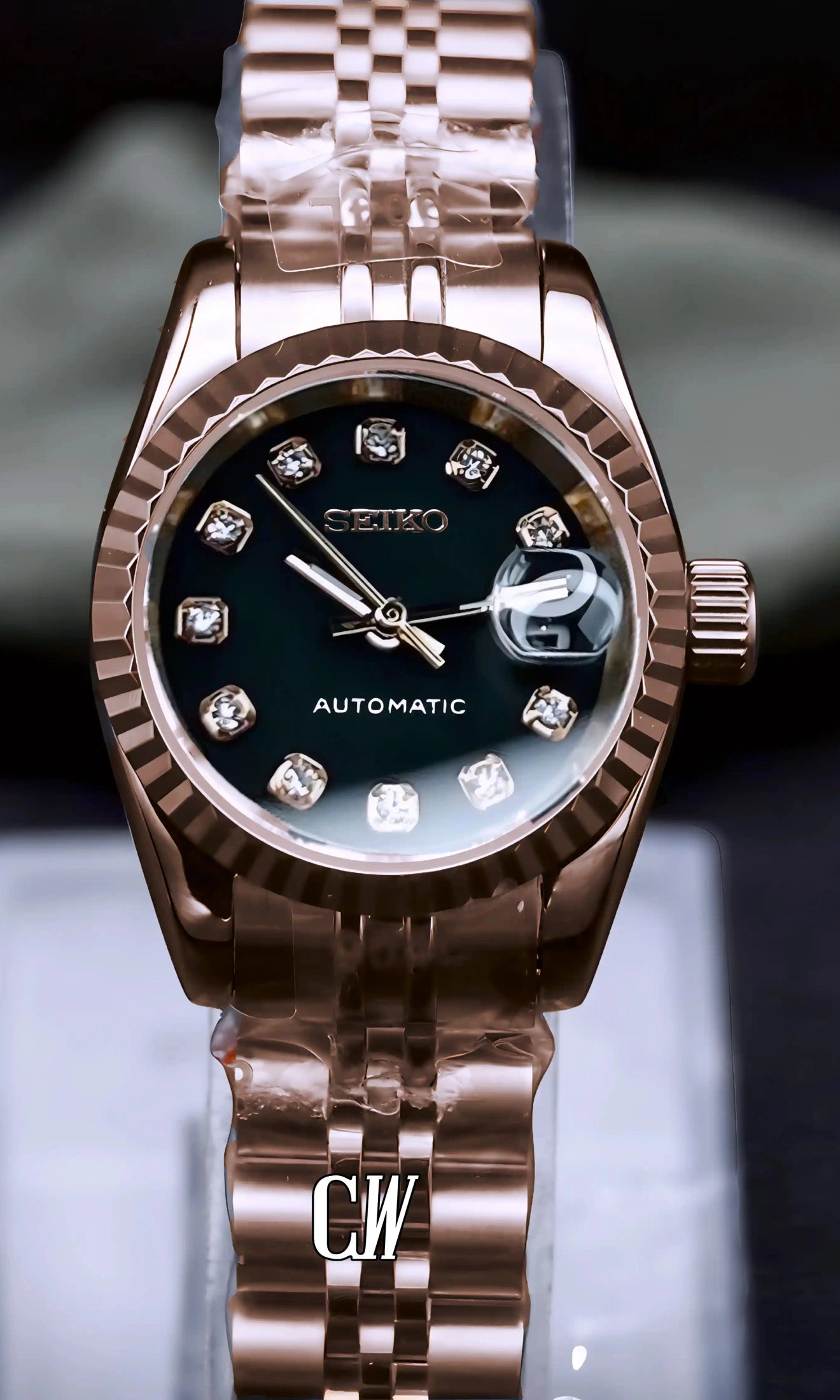 Ladies Seikojust mod watch 26mm rose gold black - Circa Watch Labs