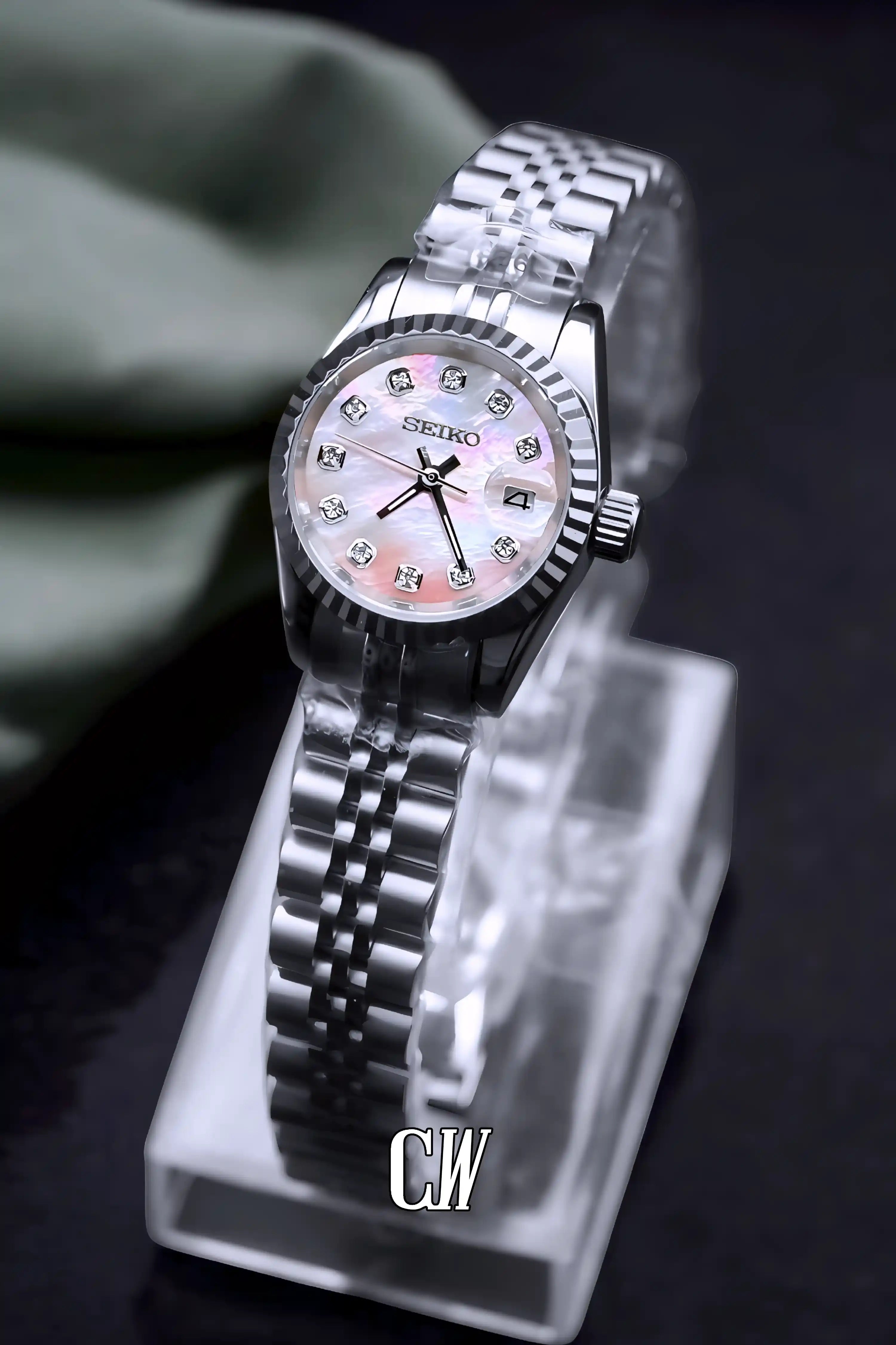 Ladies Seikojust mod watch 26mm silver MOP - Circa Watch Labs