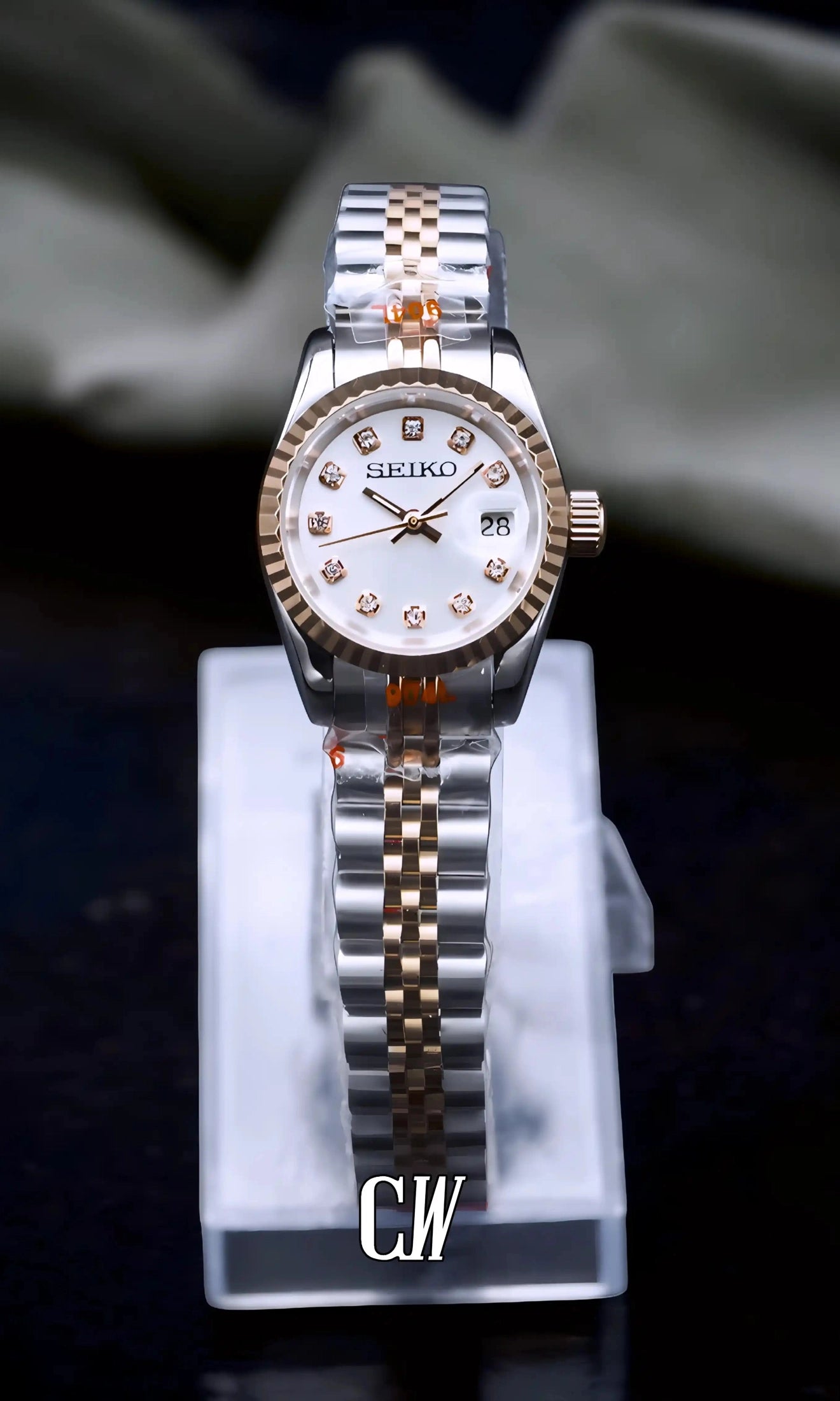 Ladies Seikojust mod watch 26mm two tone rose gold - Circa Watch Labs