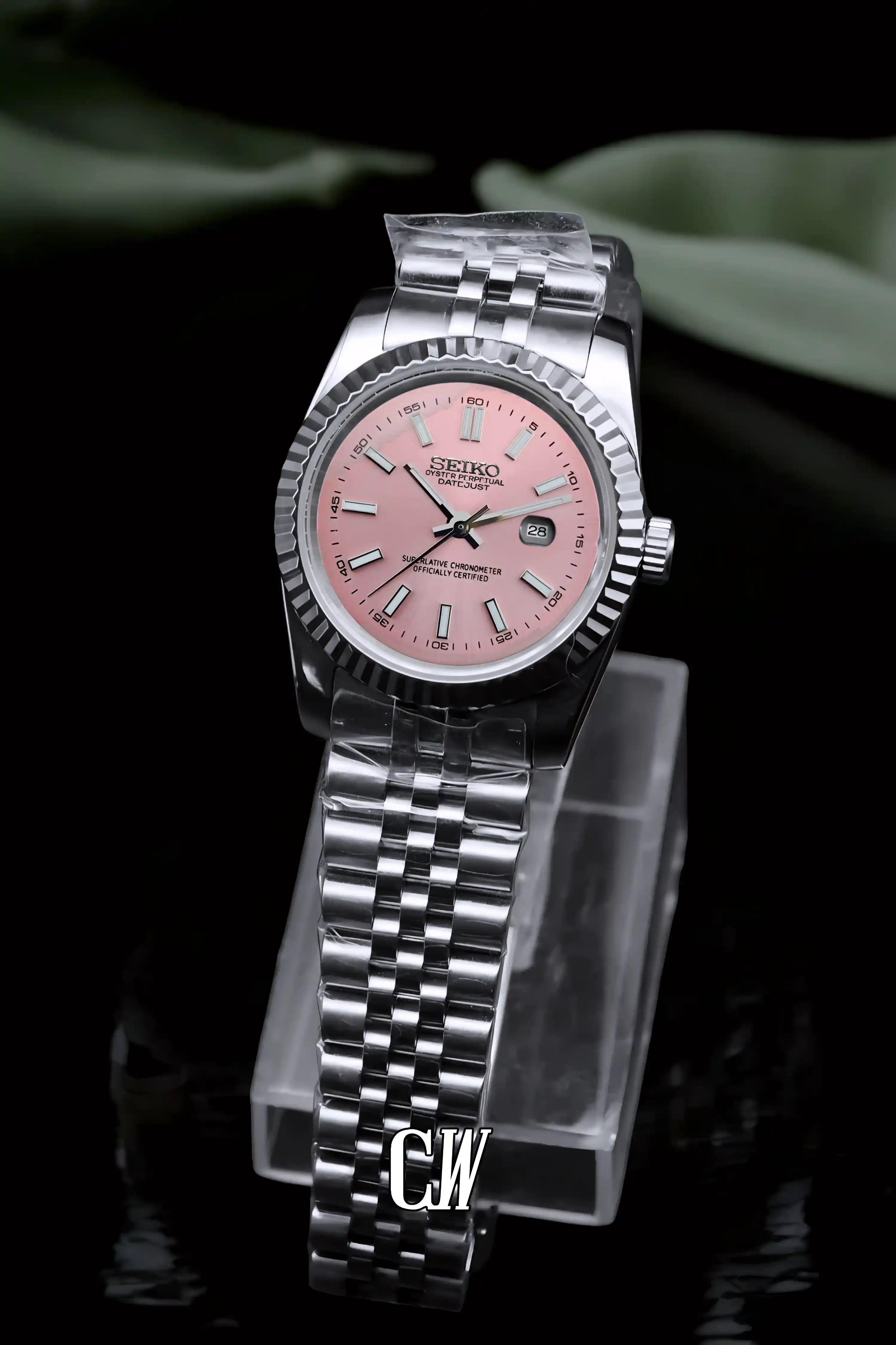 seiko mod Ladies Seikojust mod watch 31mm pink