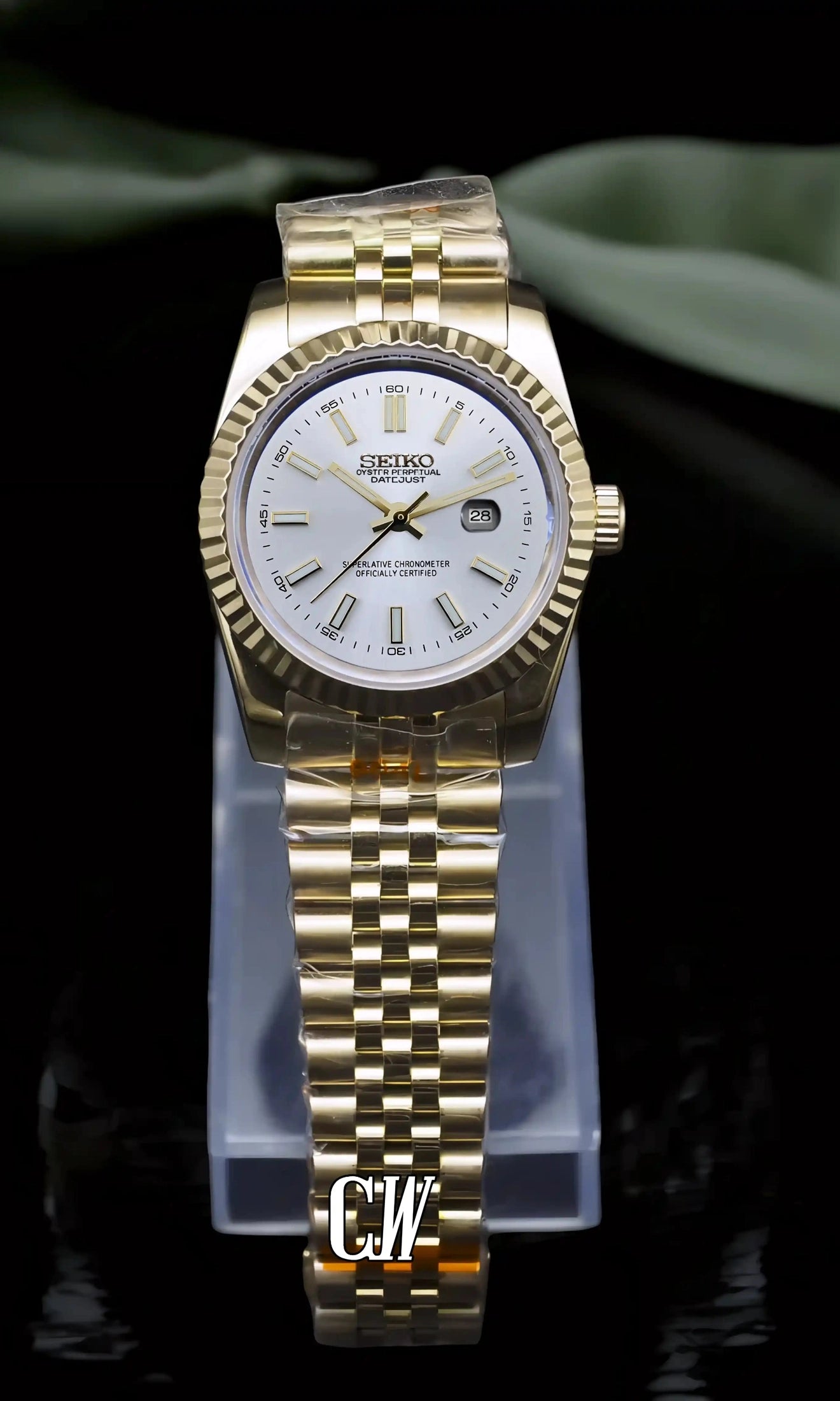 seiko mod Ladies Seikojust mod watch 31mm white gold