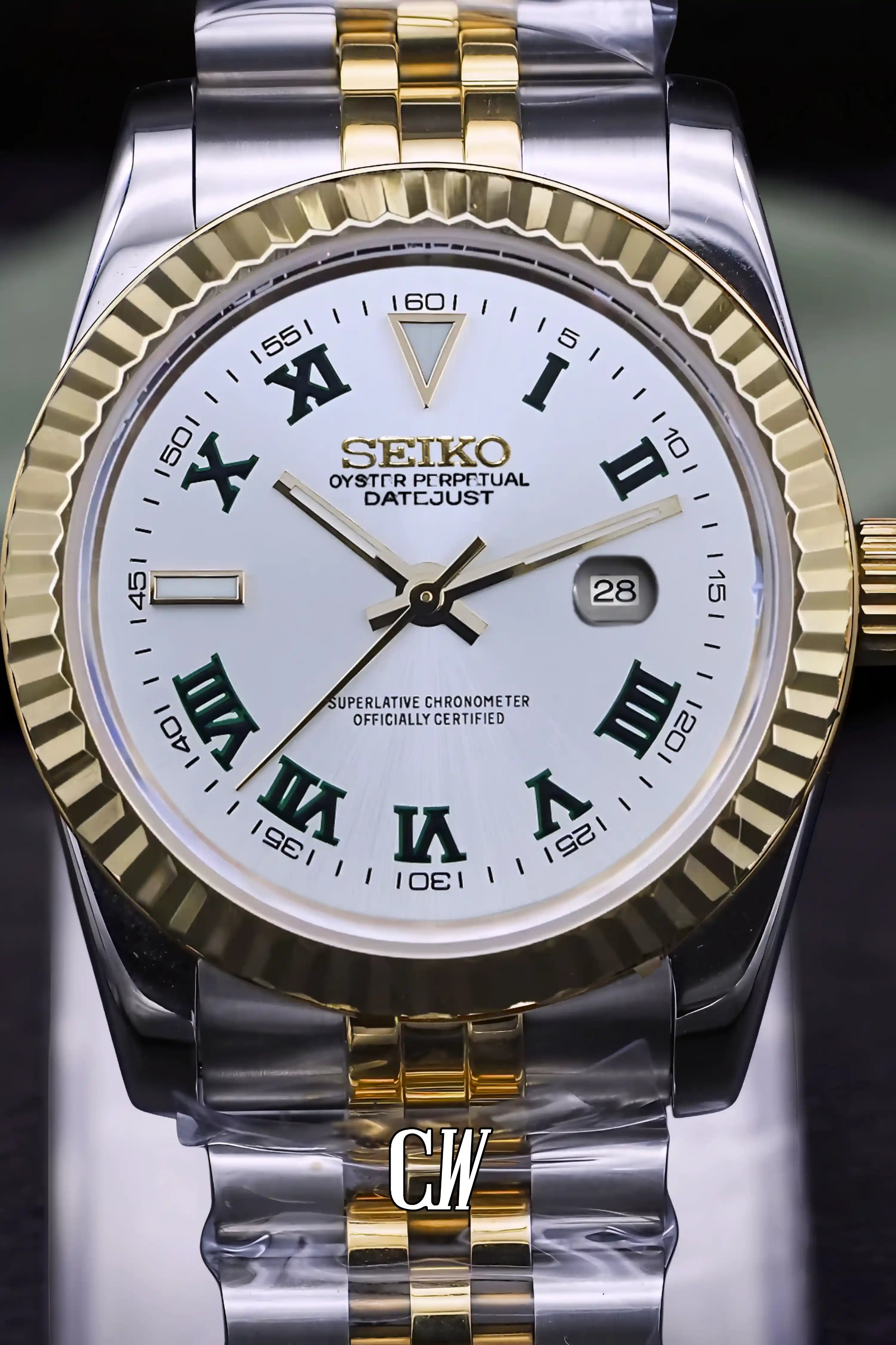 Ladies Seikojust mod watch 31mm wimbledon two tone gold silver - Circa Watch Labs