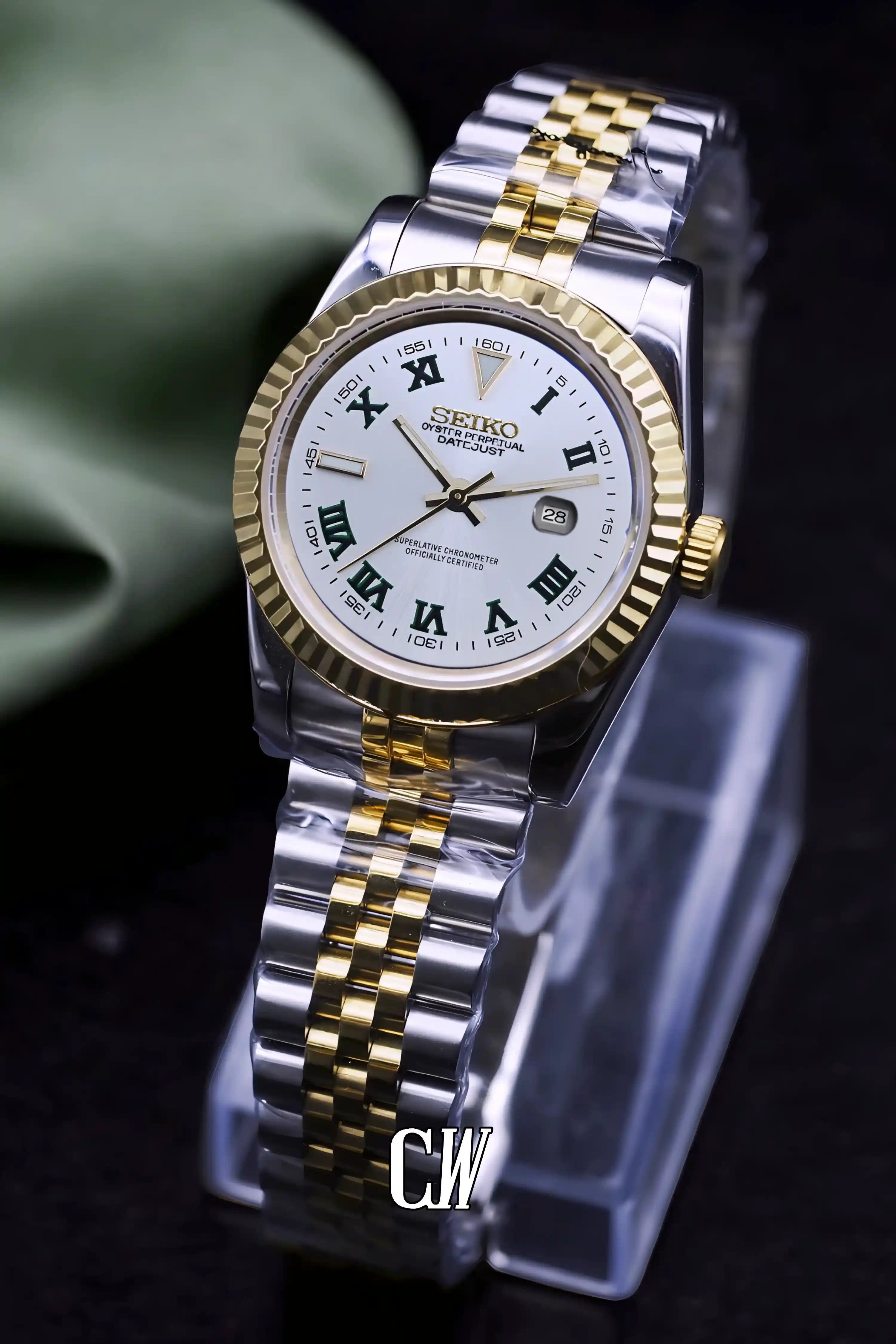 Ladies Seikojust mod watch 31mm wimbledon two tone gold silver - Circa Watch Labs
