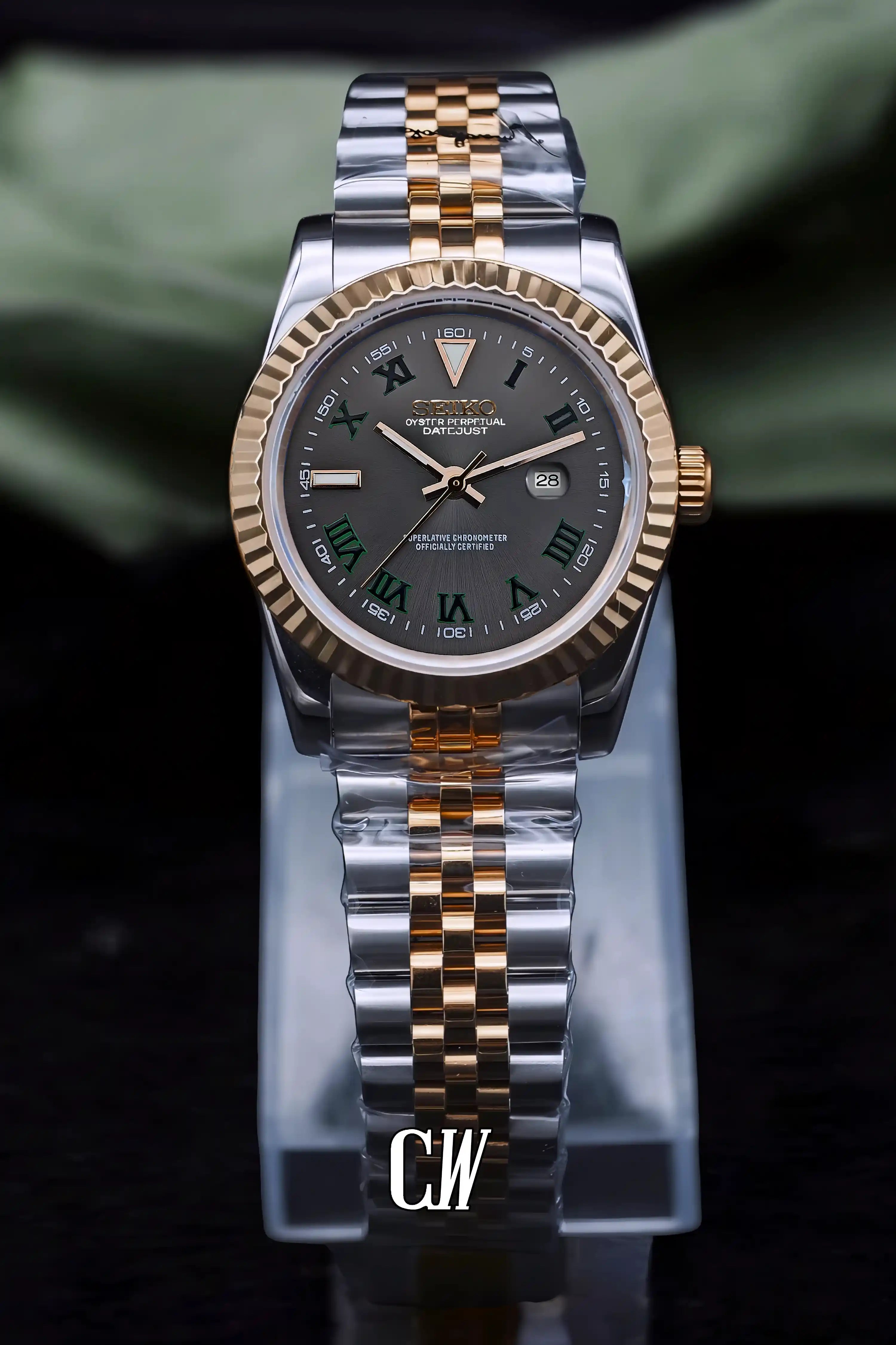 seiko mod Ladies Seikojust mod watch 31mm wimbledon two tone rose gold silver