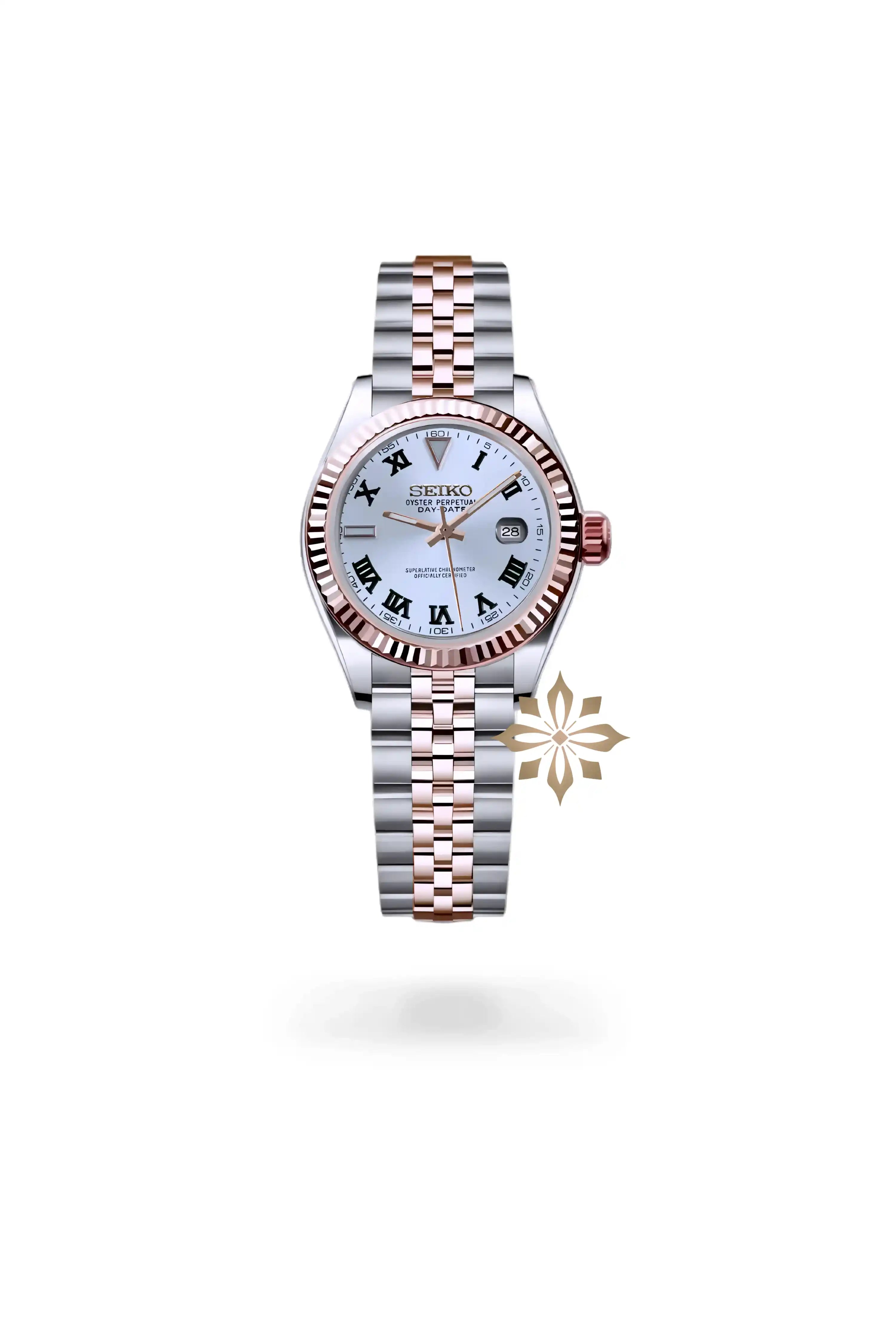 seiko mod Ladies Seikojust mod watch 31mm wimbledon two tone rose gold white