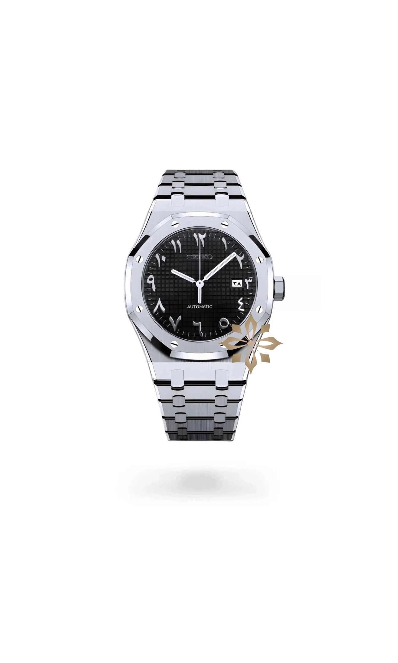 Mod Royal Seikoak automatic watch 'black' arabic - Circa Watch Labs