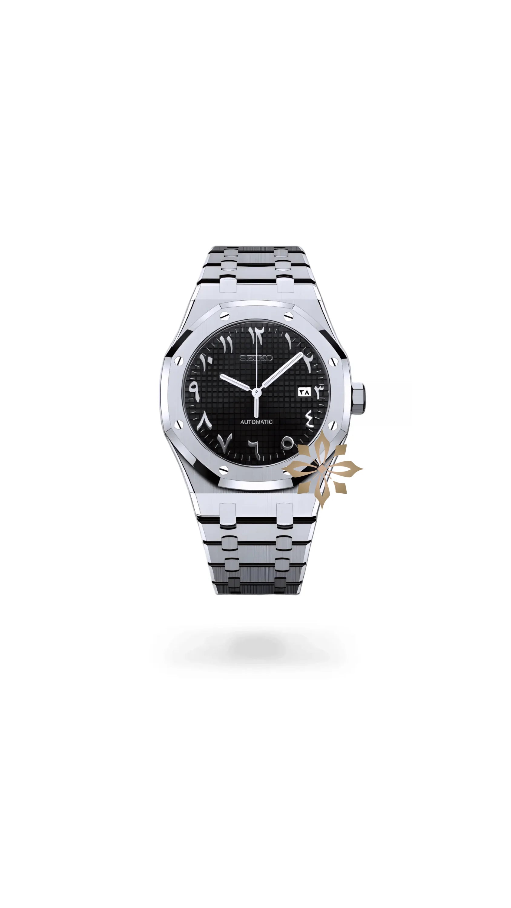 Mod Royal Seikoak automatic watch 'black' arabic - Circa Watch Labs