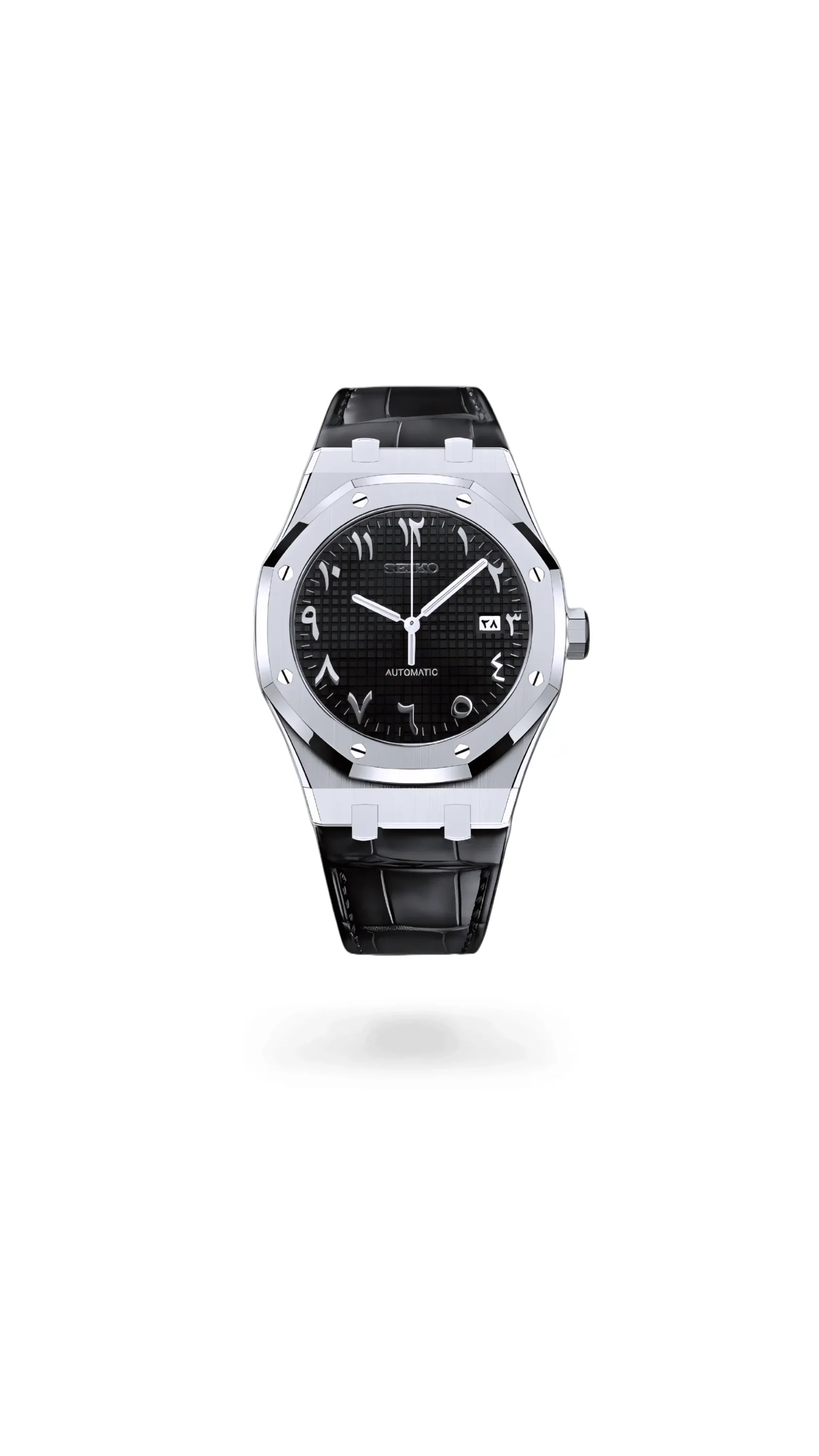 Mod Royal Seikoak automatic watch 'black' arabic - Circa Watch Labs