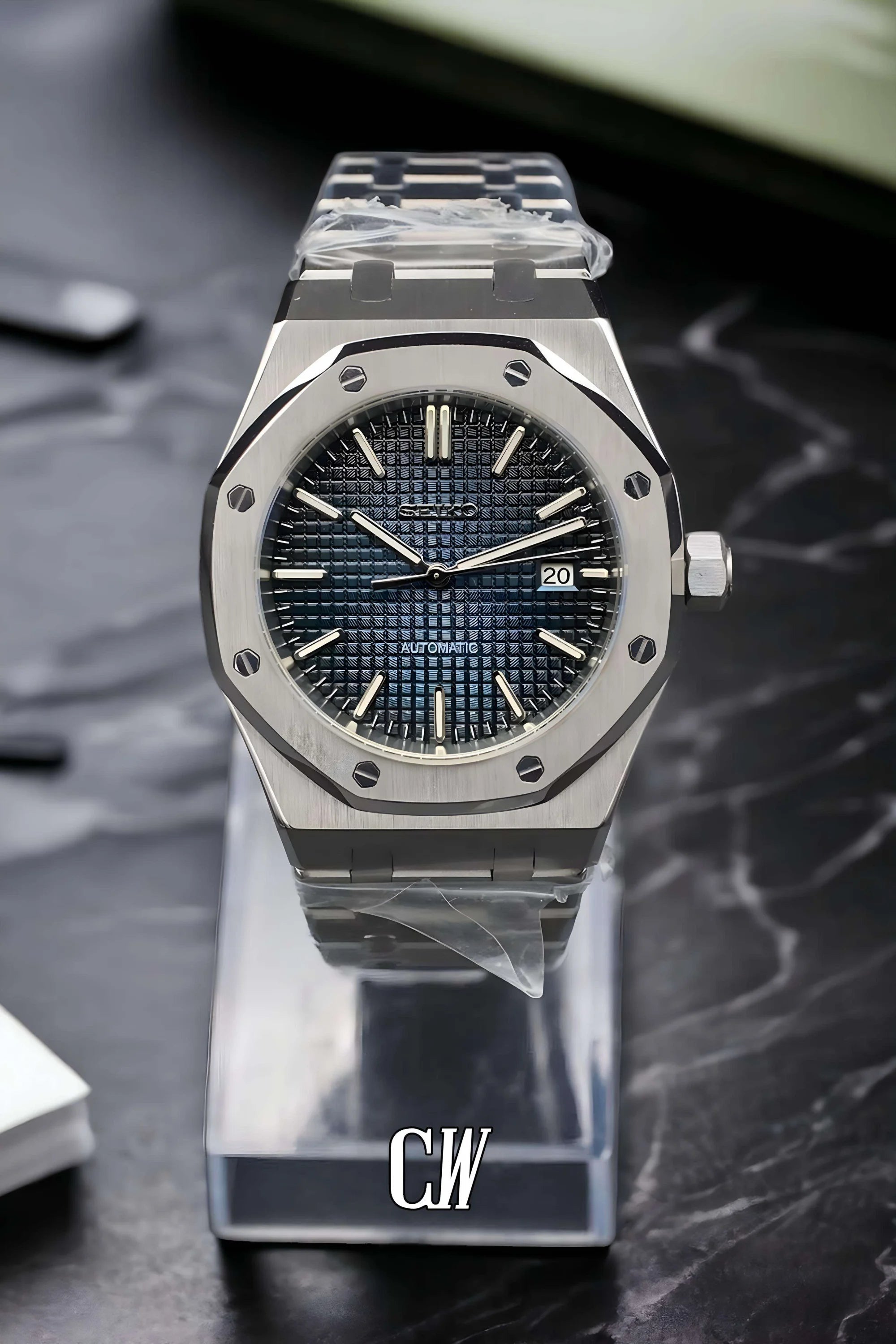 Mod Royal Seikoak automatic watch 'blue' - Circa Watch Labs seiko mod