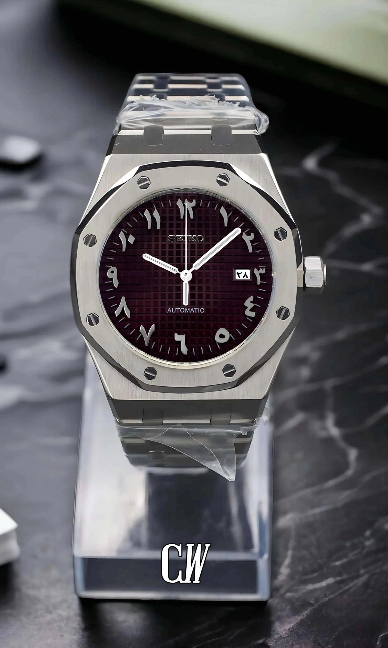 Mod Royal Seikoak automatic watch 'brown' arabic - Circa Watch Labs