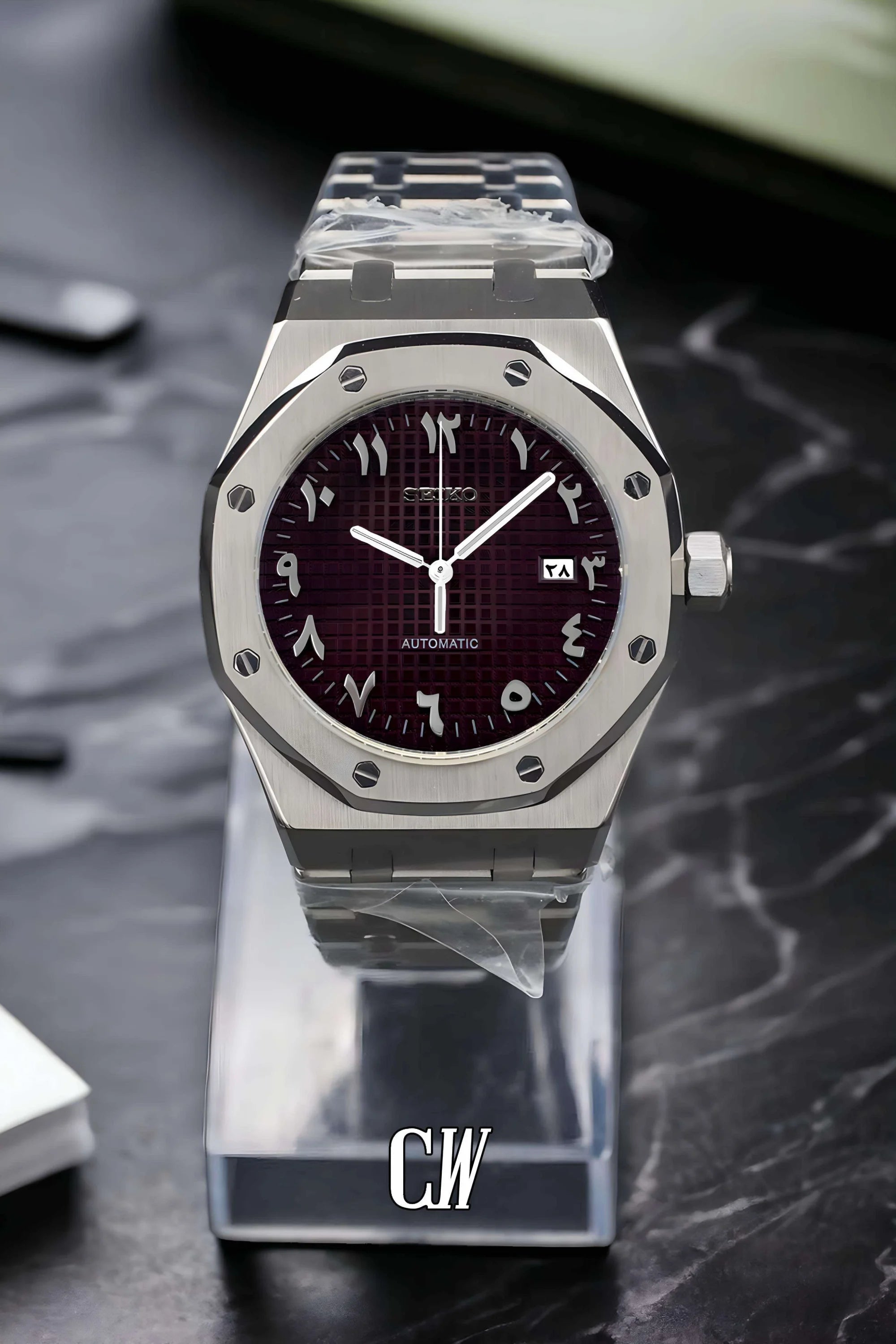 Mod Royal Seikoak automatic watch 'brown' arabic - Circa Watch Labs