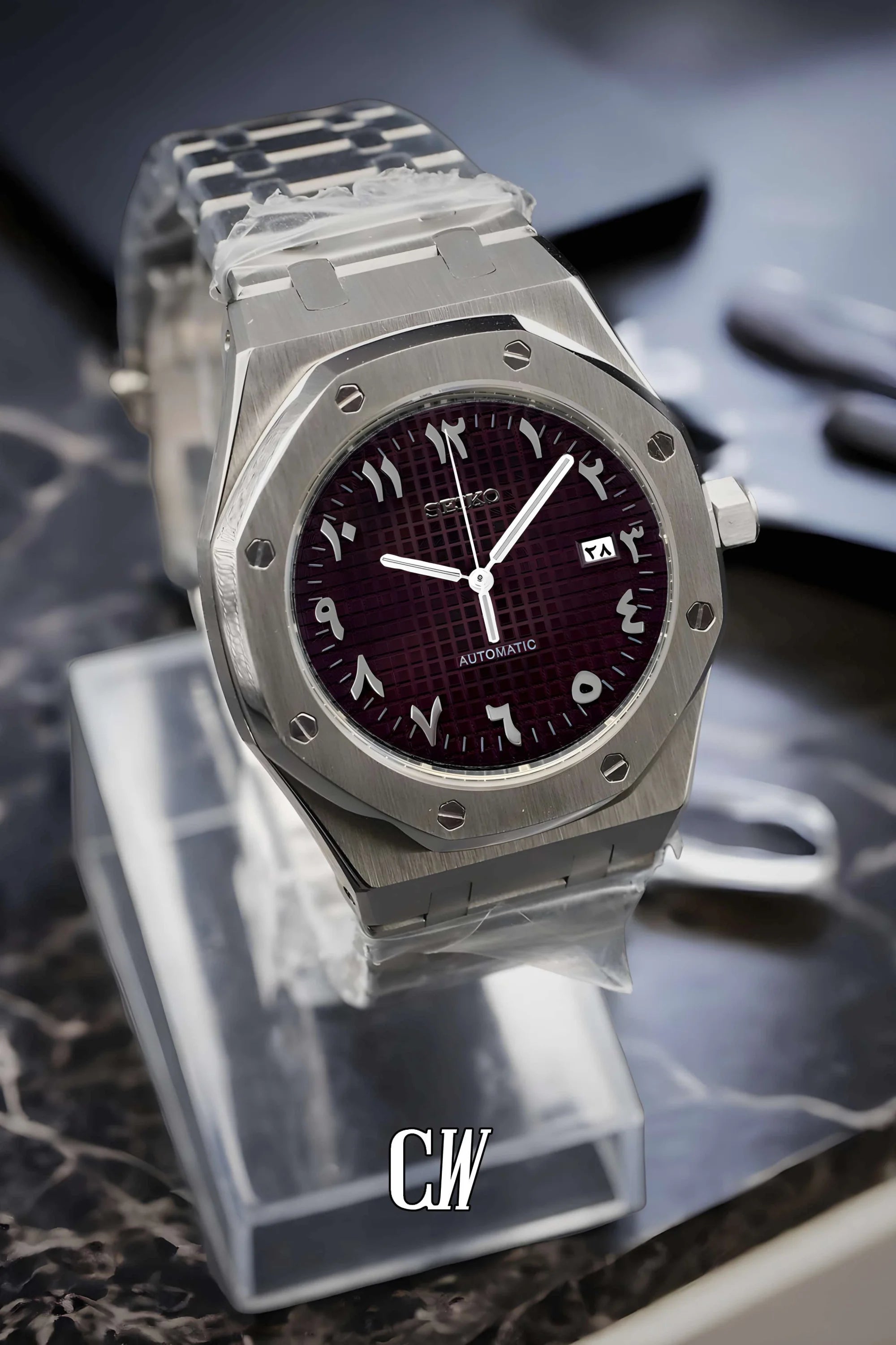 Mod Royal Seikoak automatic watch 'brown' arabic - Circa Watch Labs