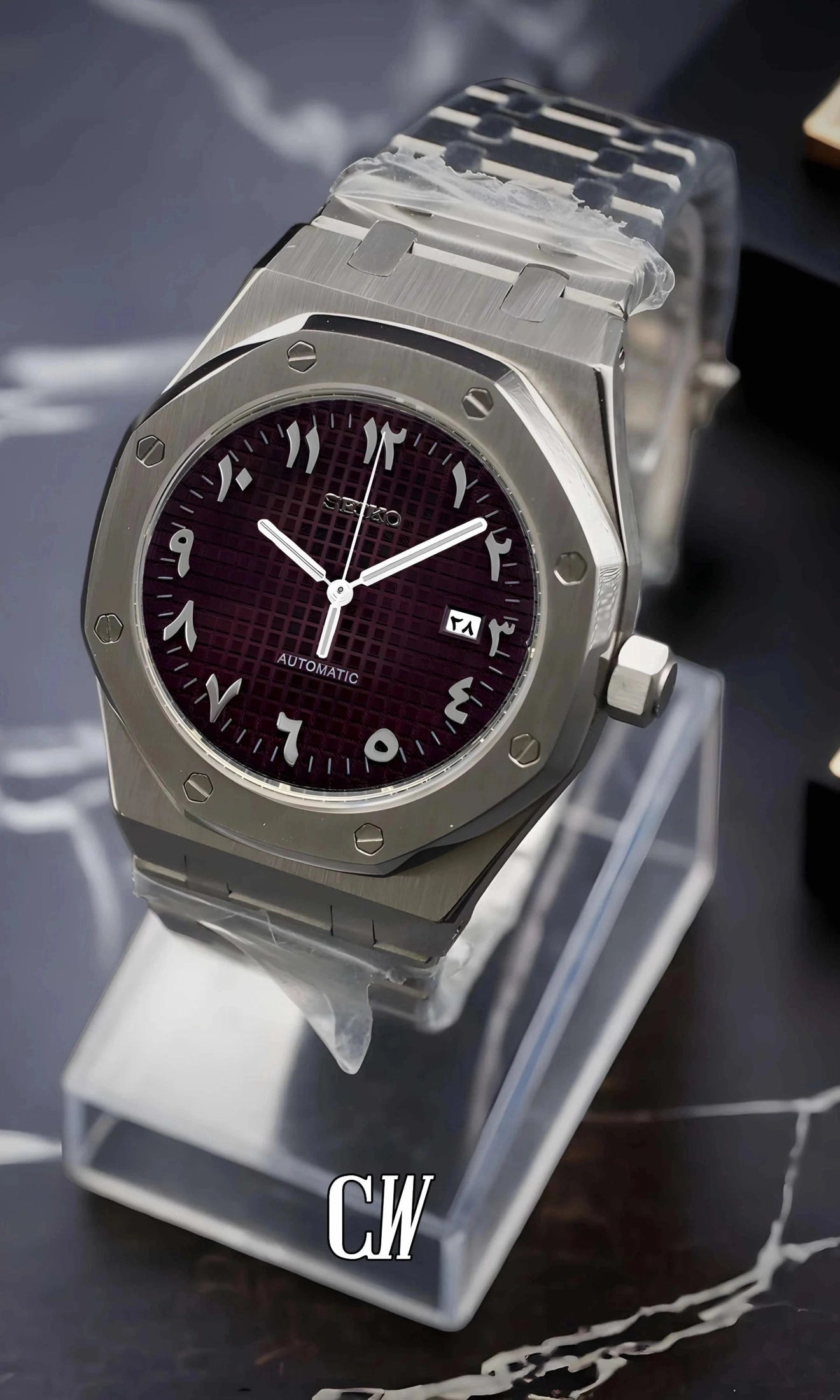 Mod Royal Seikoak automatic watch 'brown' arabic - Circa Watch Labs