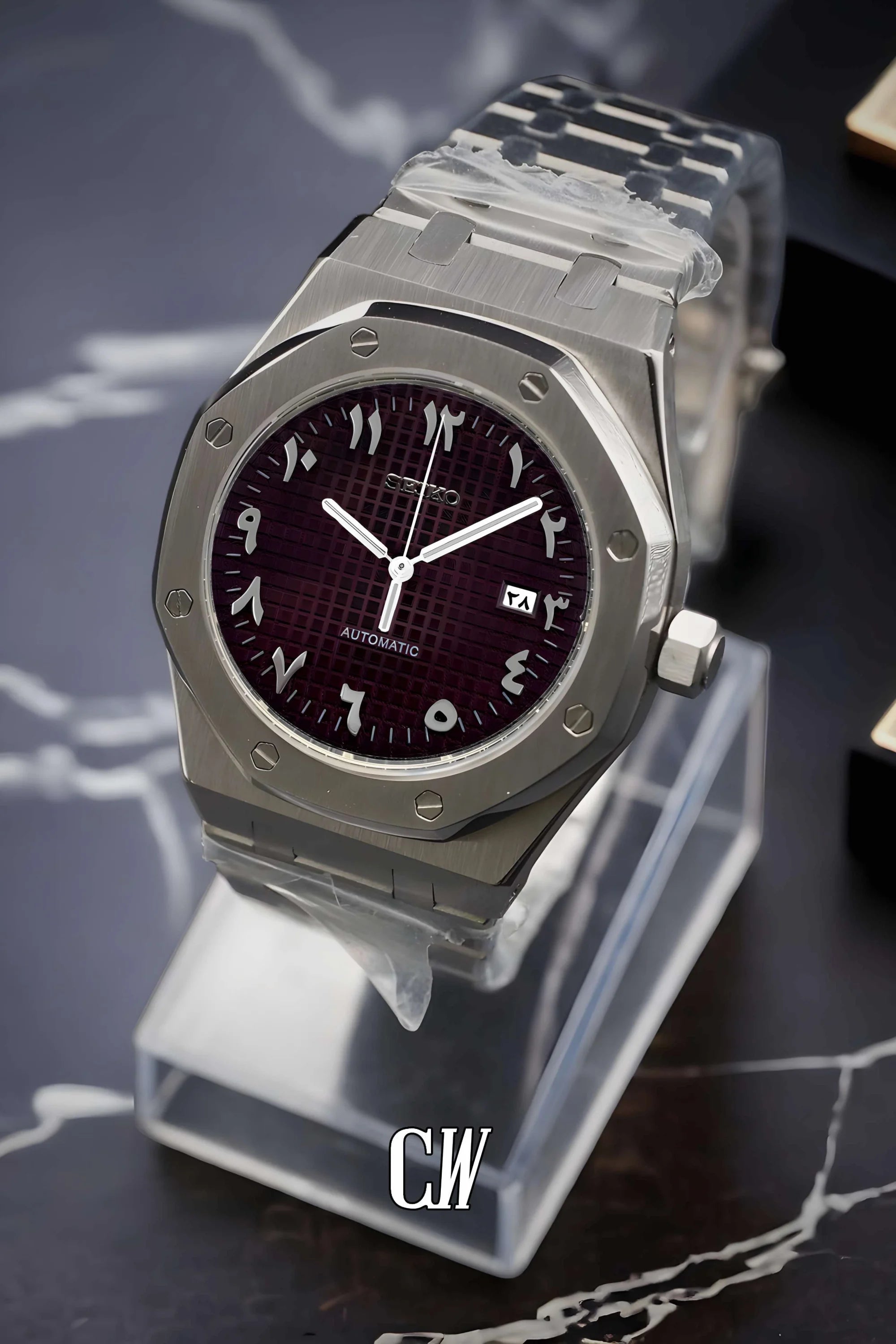 Mod Royal Seikoak automatic watch 'brown' arabic - Circa Watch Labs