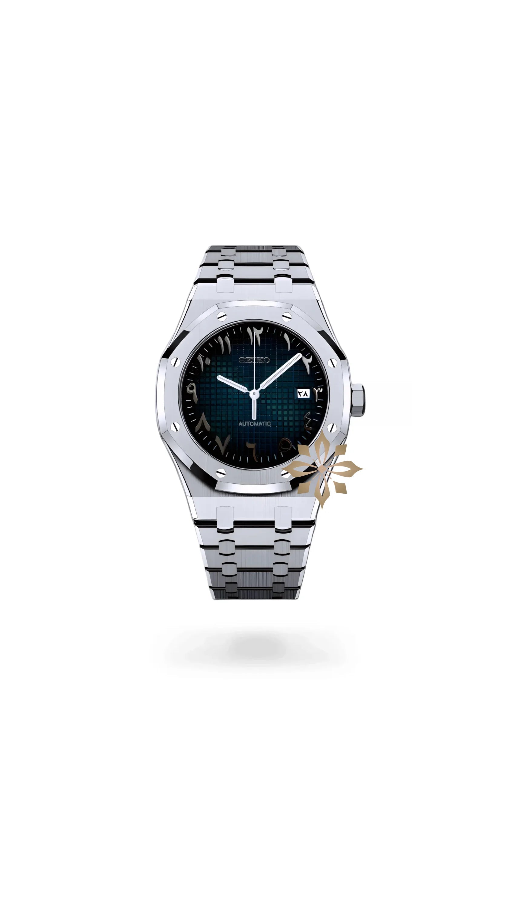 Mod Royal Seikoak automatic watch 'dark blue' arabic - Circa Watch Labs