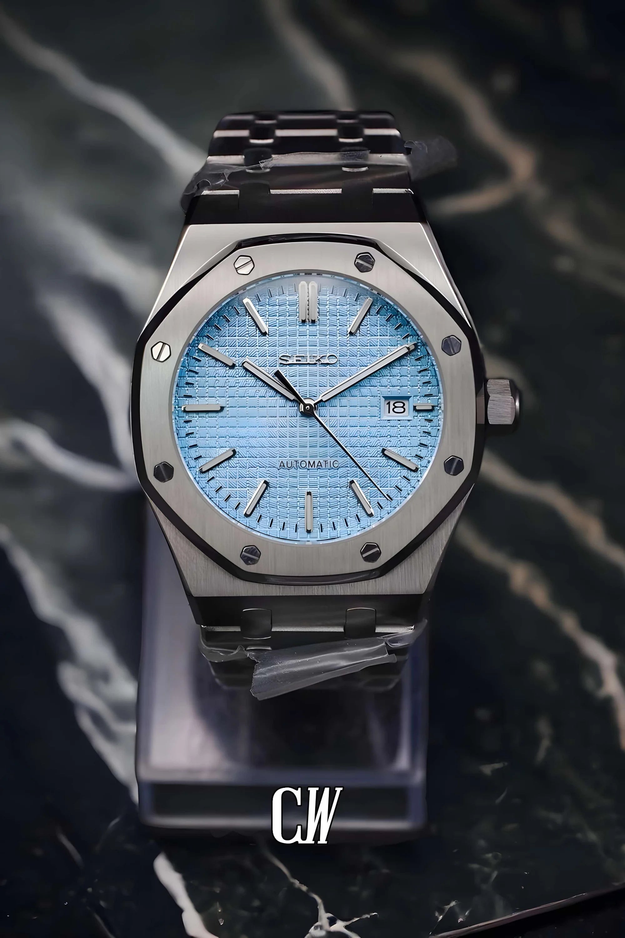 Mod Royal Seikoak automatic watch 'ice blue' - Circa Watch Labs seiko mod