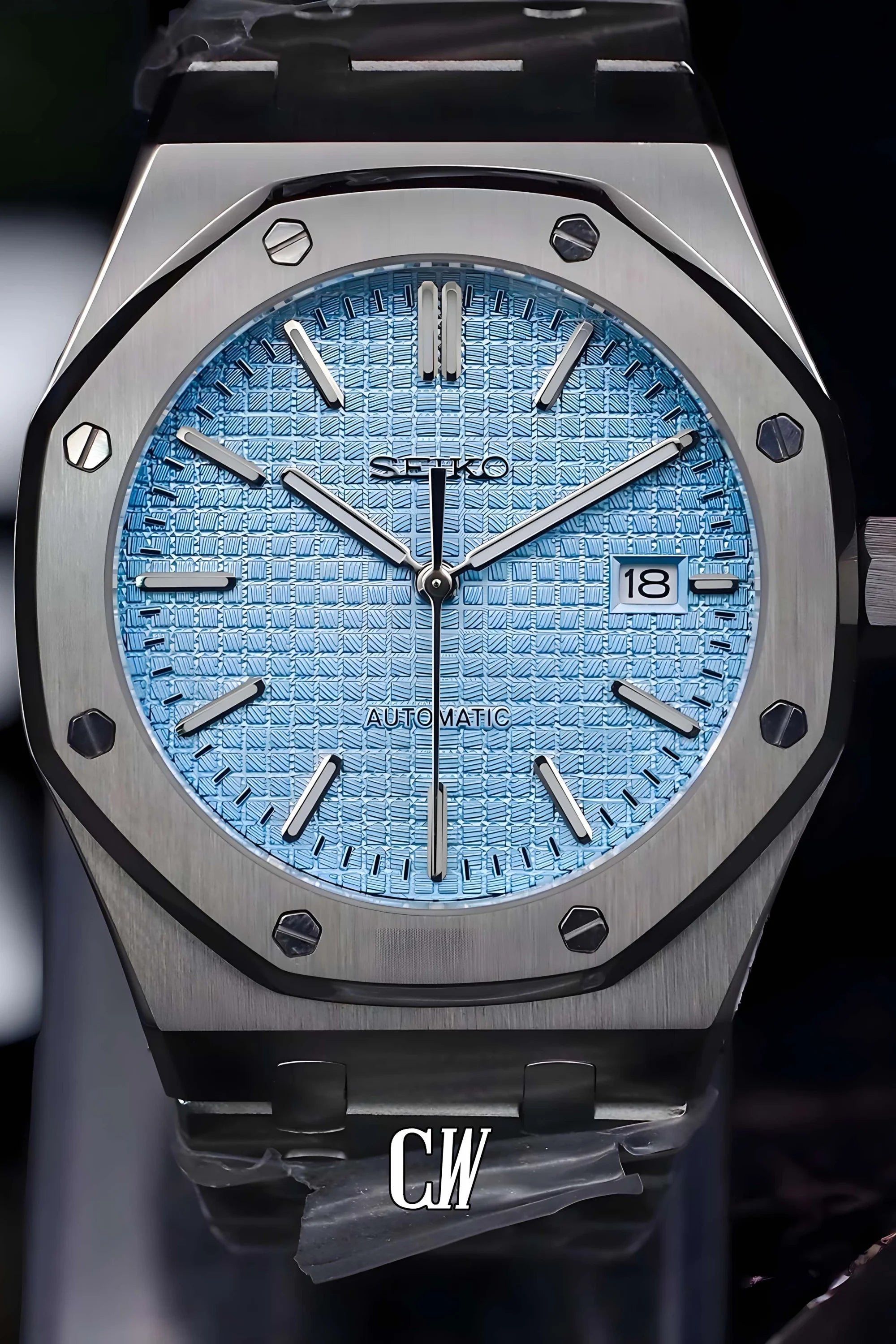 Mod Royal Seikoak automatic watch 'ice blue' - Circa Watch Labs seiko mod