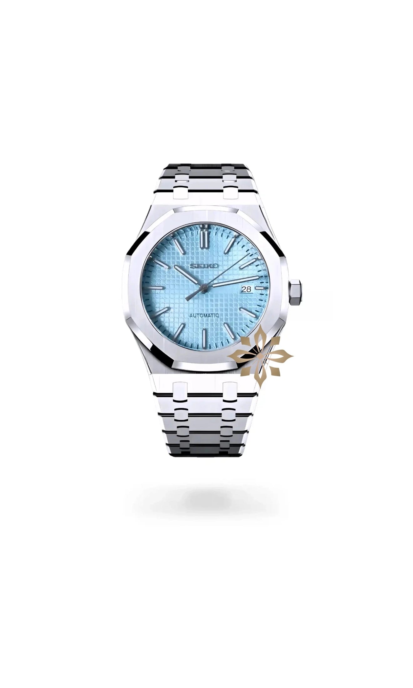 Mod Royal Seikoak automatic watch 'ice blue' - Circa Watch Labs