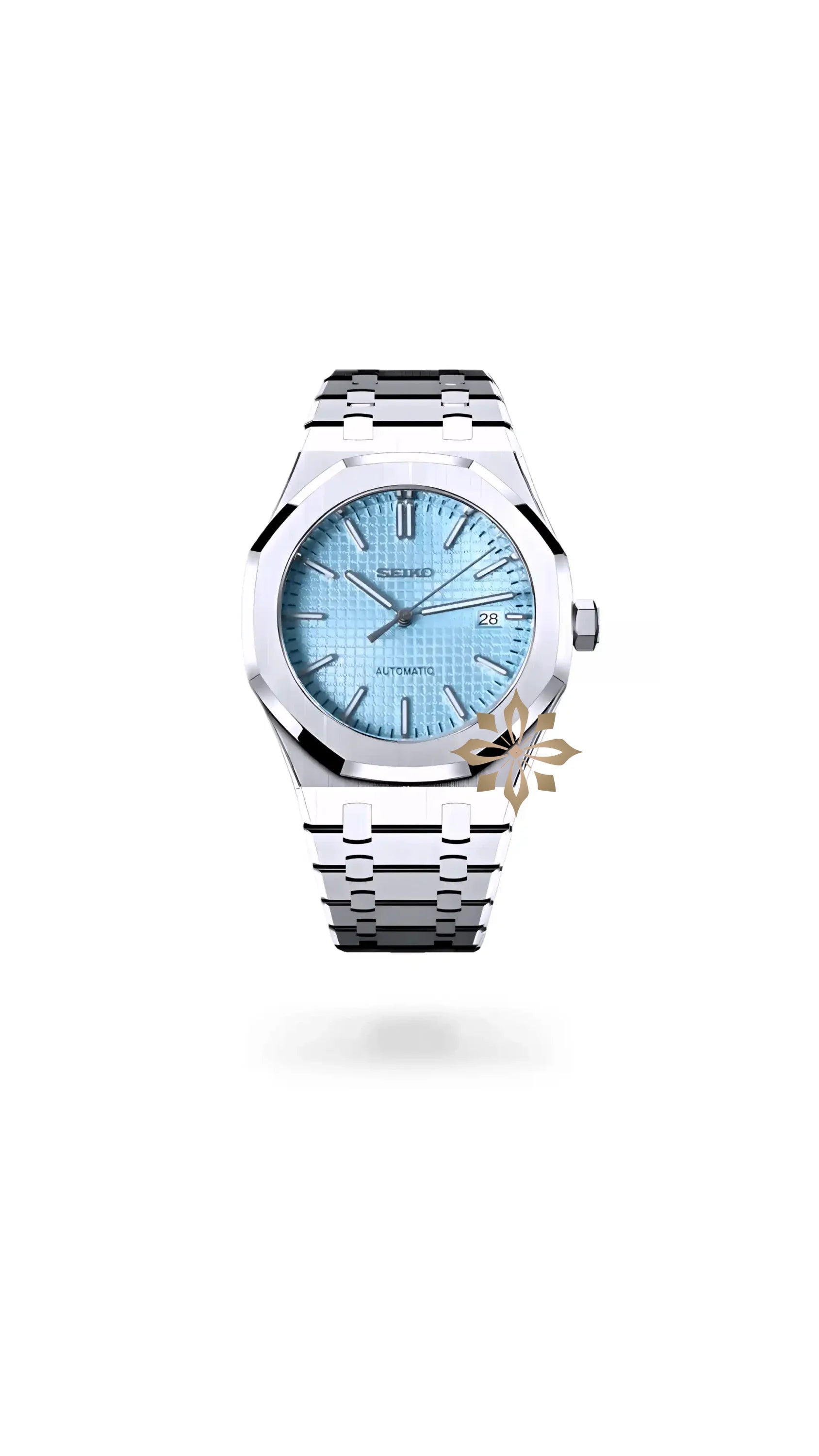 Mod Royal Seikoak automatic watch 'ice blue' - Circa Watch Labs seiko mod