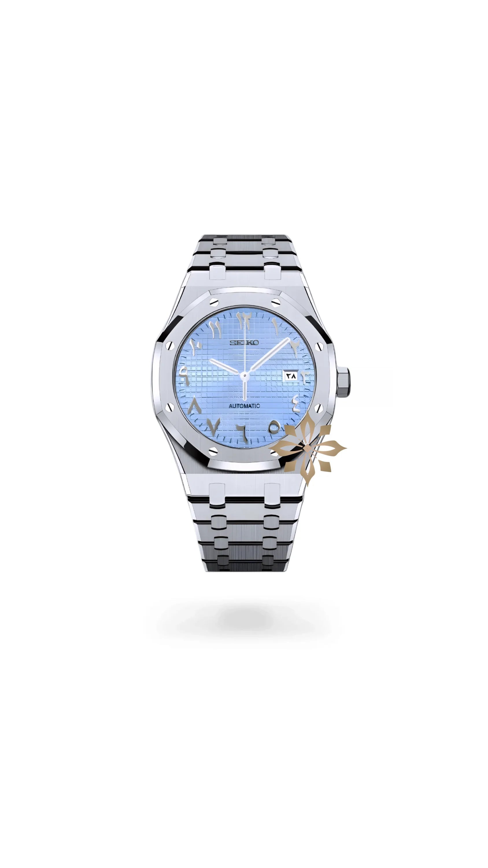 Mod Royal Seikoak automatic watch 'ice blue' arabic - Circa Watch Labs