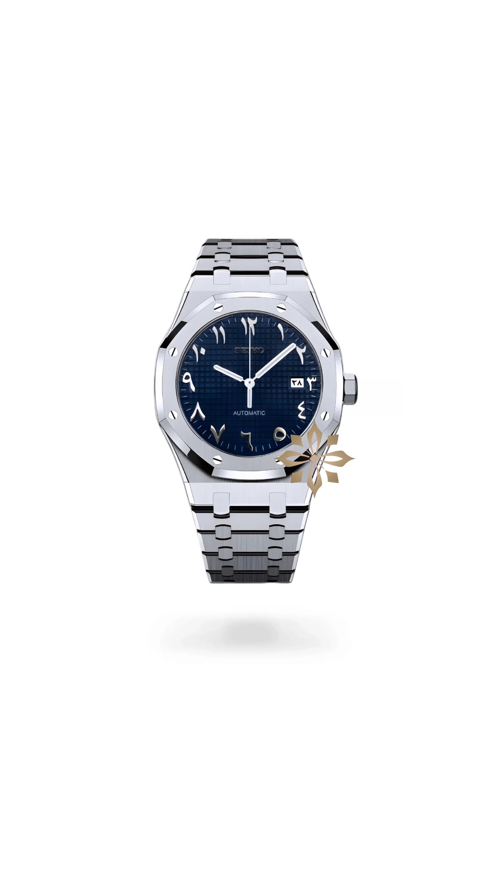 Mod Royal Seikoak automatic watch 'navy blue' arabic - Circa Watch Labs