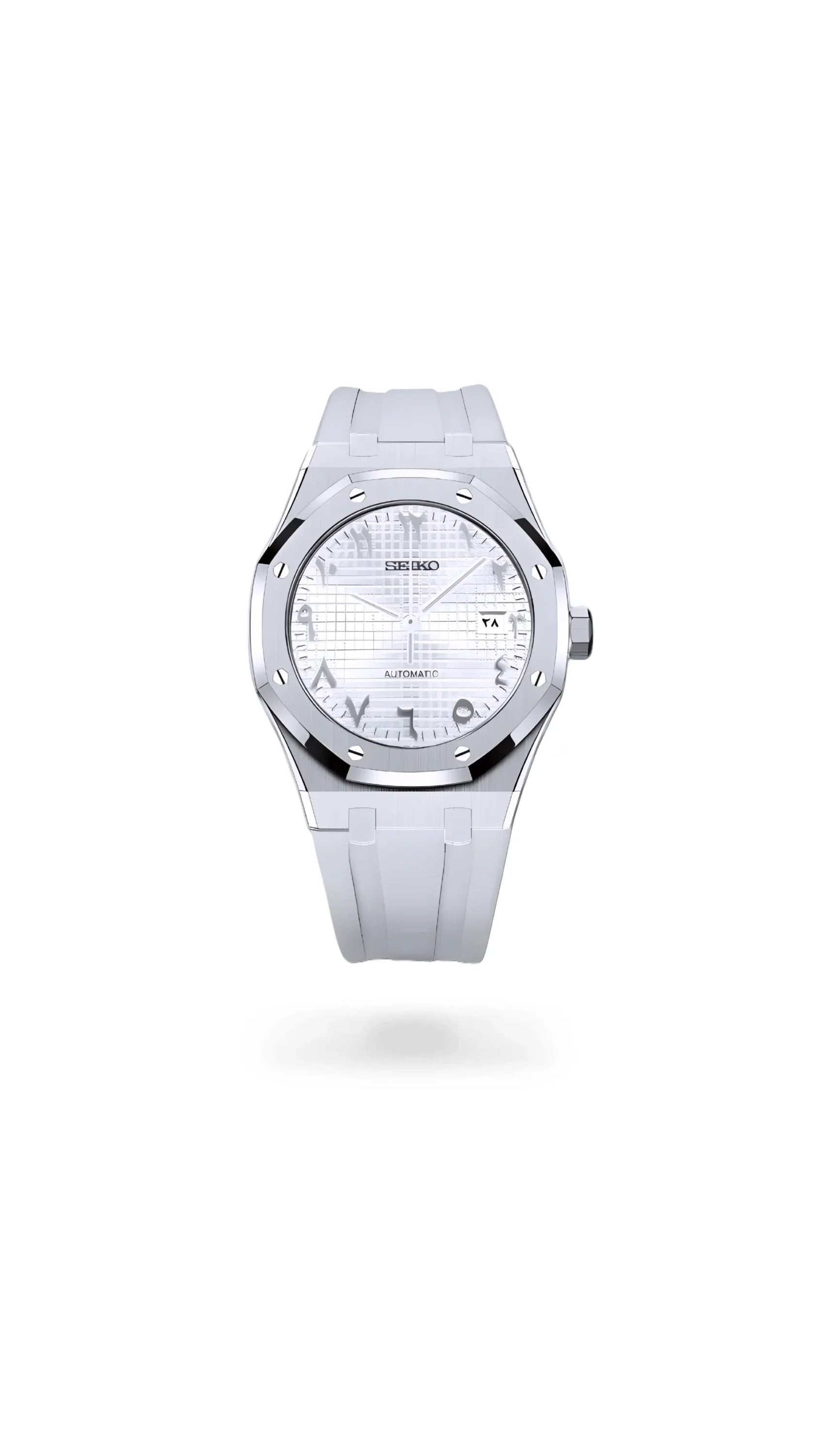 Mod Royal Seikoak automatic watch 'white' arabic - Circa Watch Labs