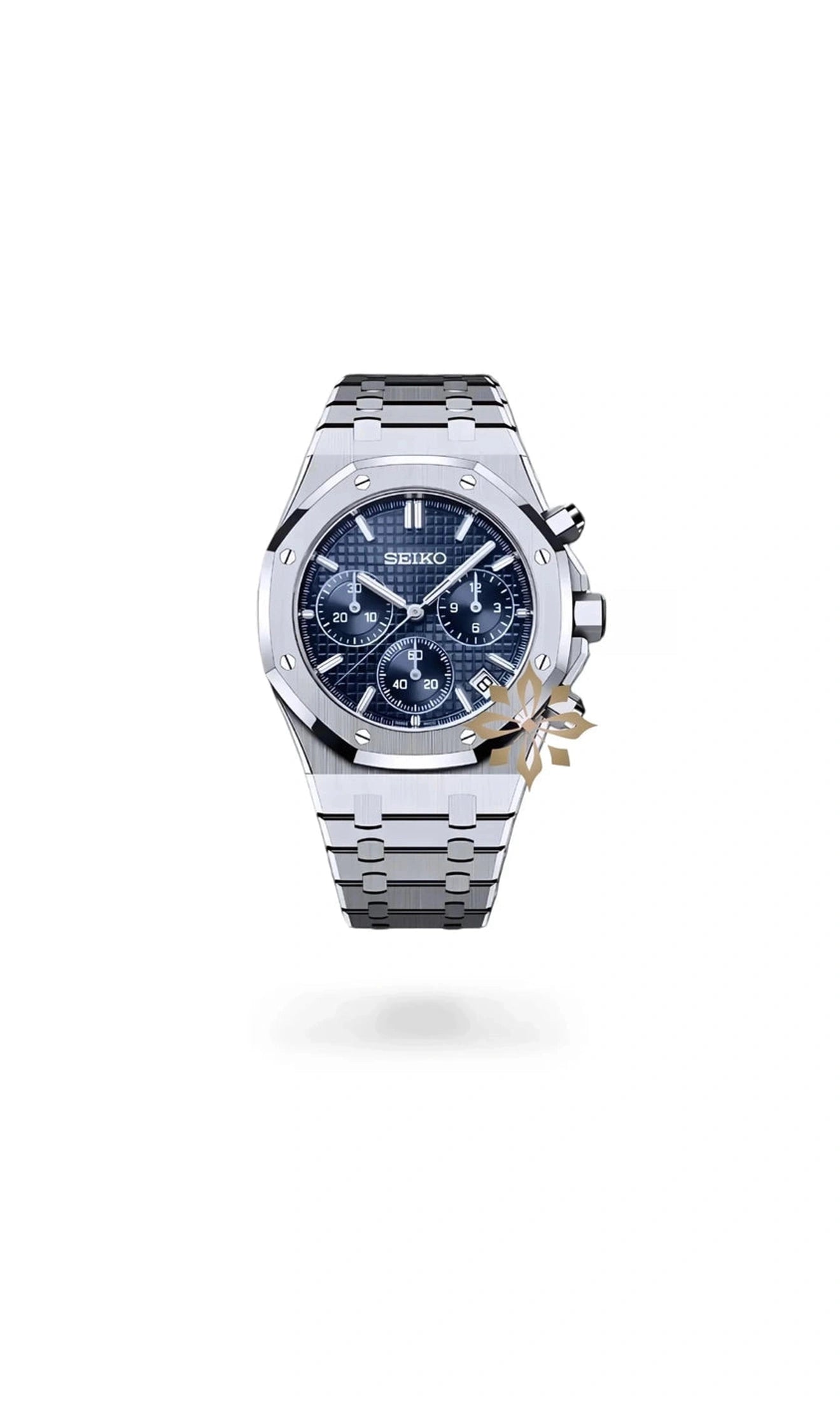 Mod Royal Seikoak chronograph blue watch - Circa Watch Labs