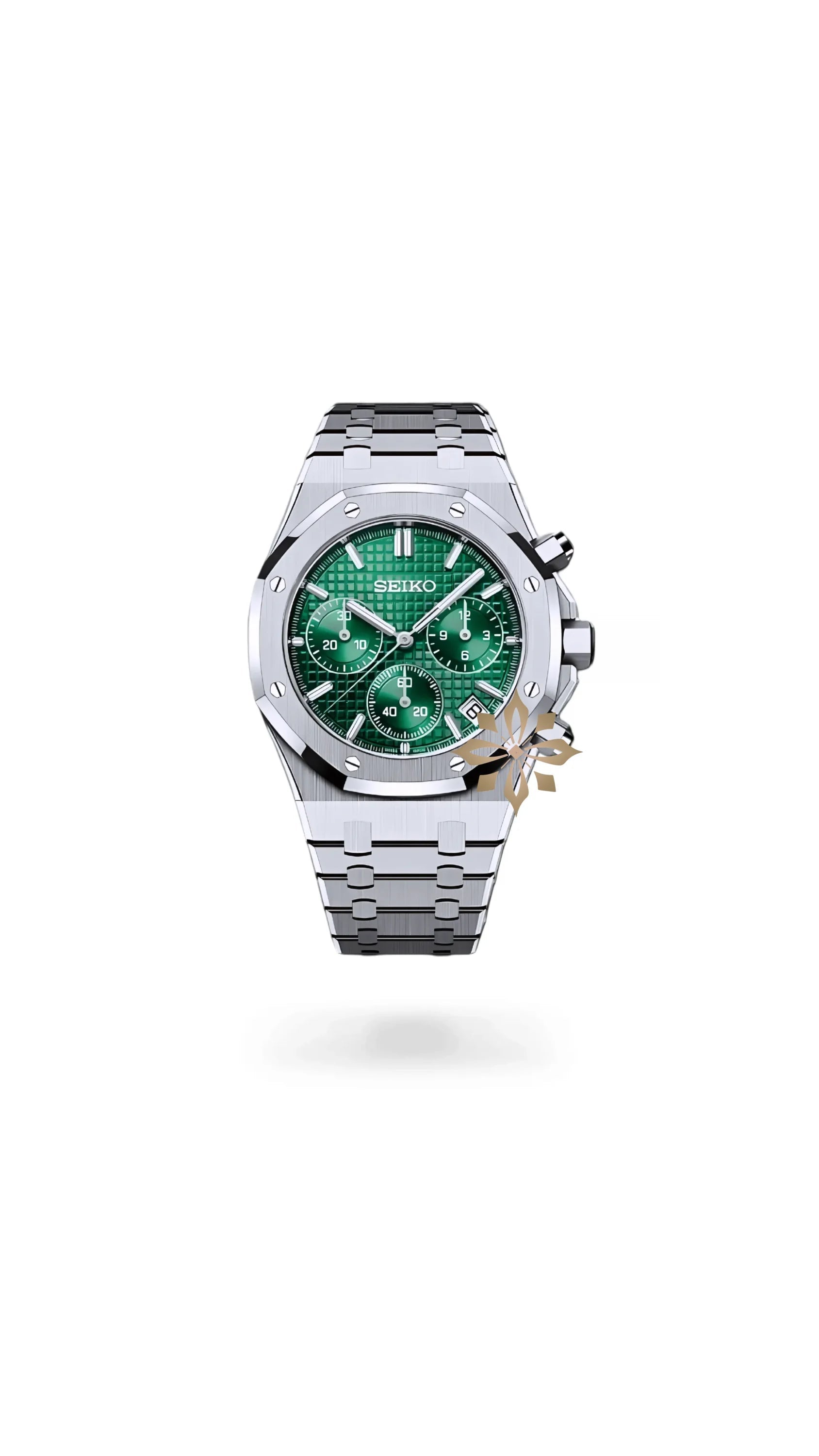 Mod Royal Seikoak chronograph green watch - Circa Watch Labs seiko mod