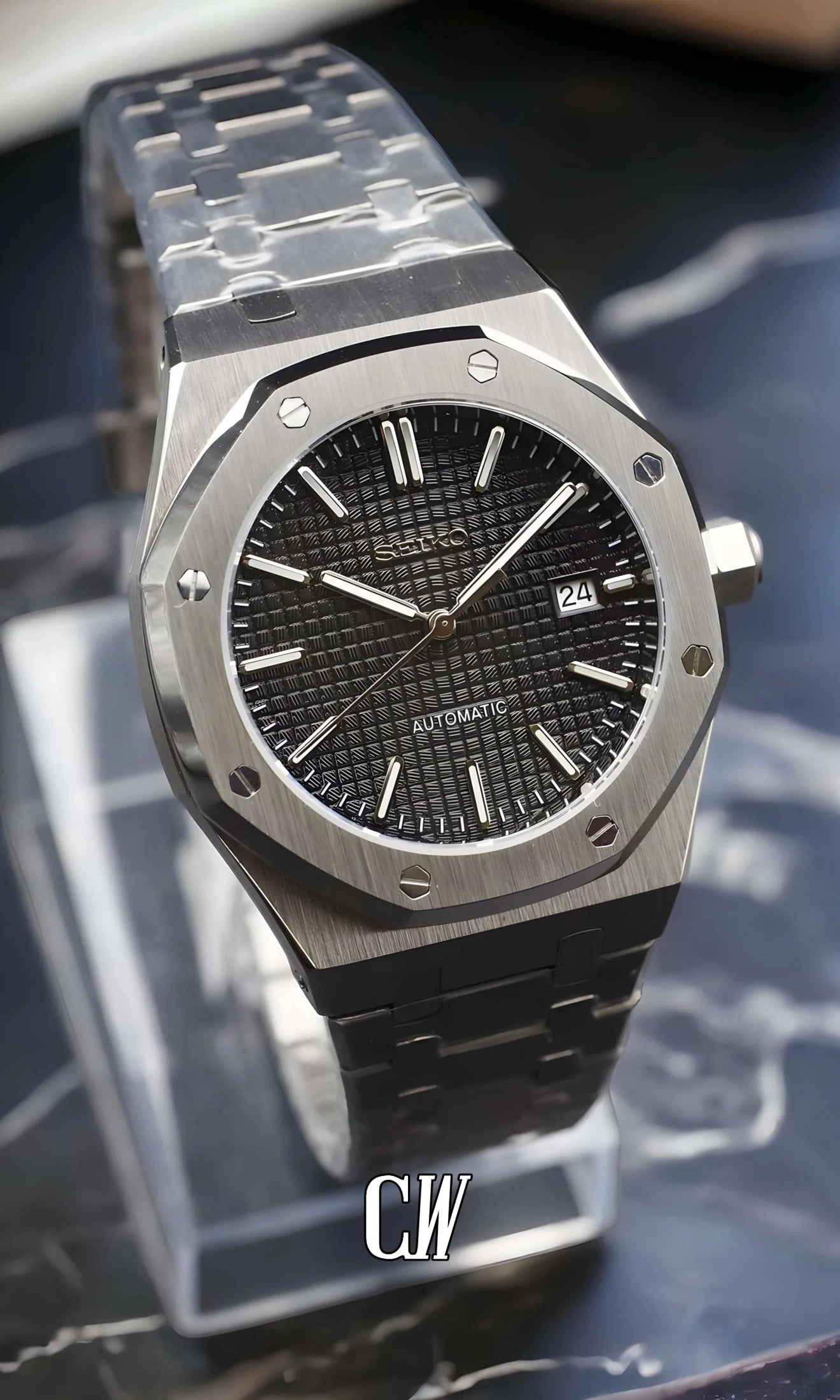 Mod Royal Seikoak watch 'black' - Circa Watch Labs