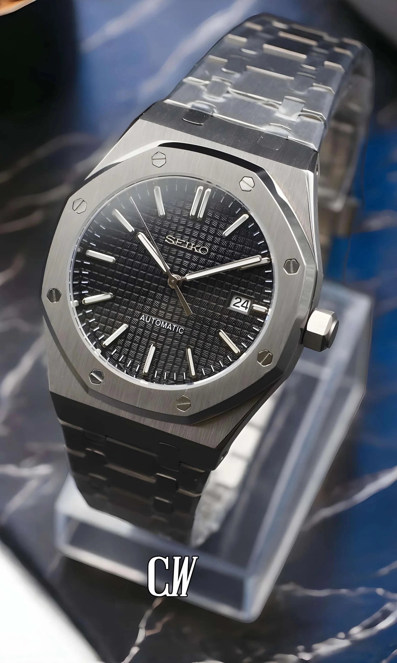 Mod Royal Seikoak watch 'black' - Circa Watch Labs