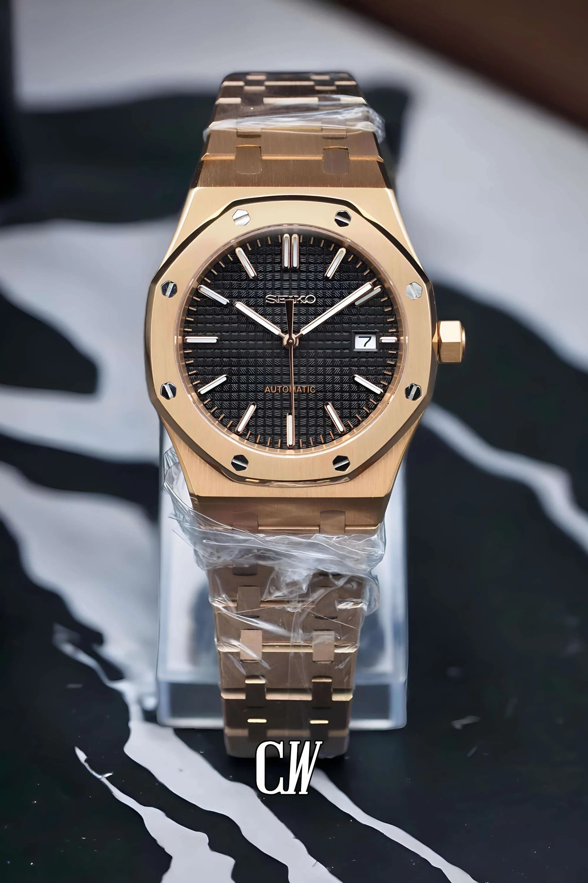 Mod Royal Seikoak watch 'Rose gold' - Circa Watch Labs seiko mod