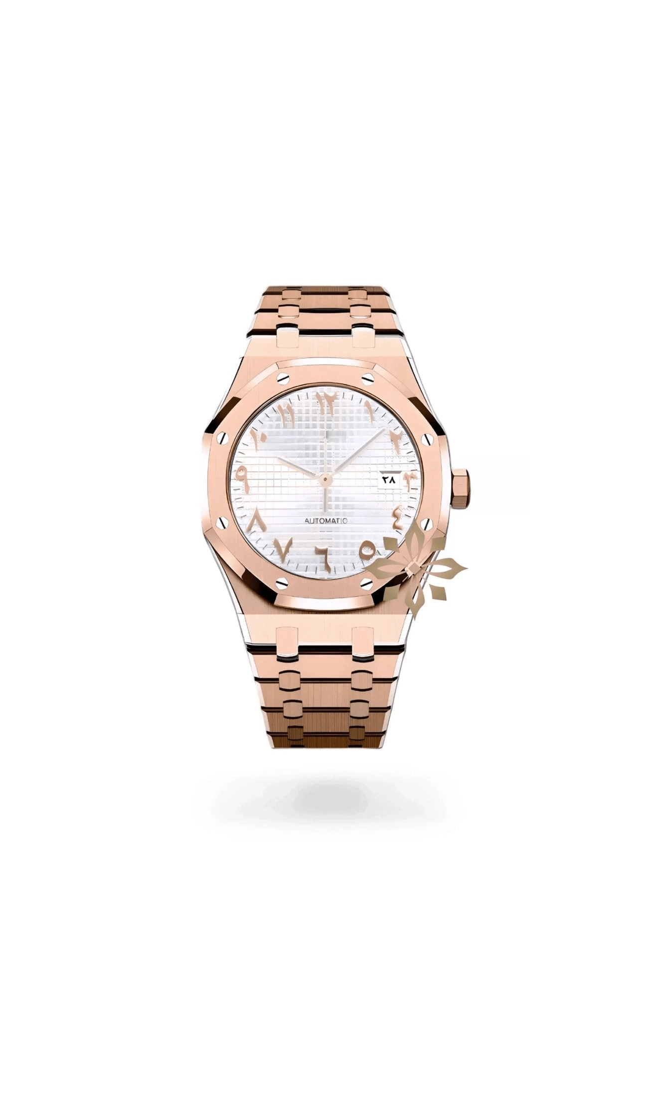 Oak mod automatic watch 'white rose gold' arabic - Circa Watch Labs seiko mod