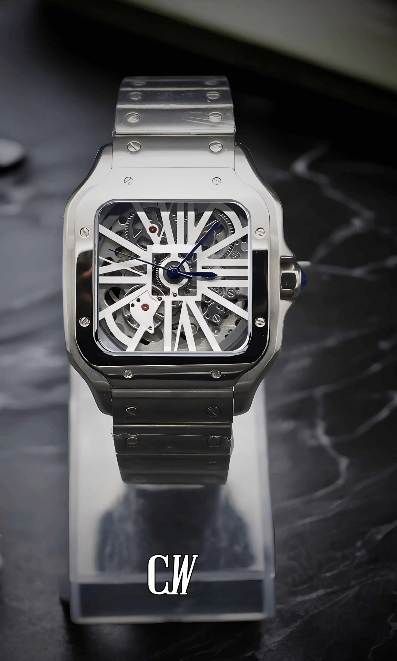 Santeiko Mod Santos style Skeleton watch - Circa Watch Labs