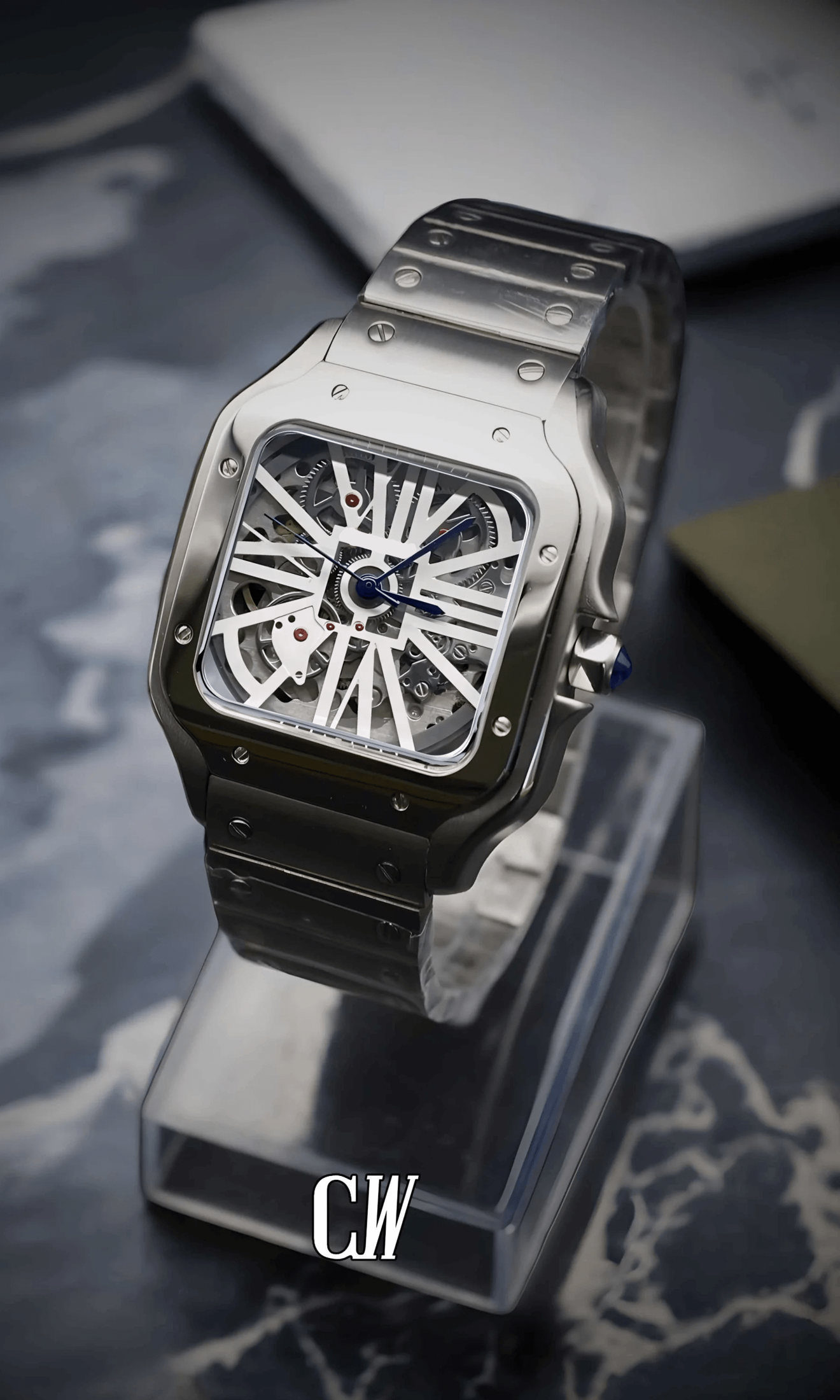 Santeiko Mod Santos style Skeleton watch - Circa Watch Labs