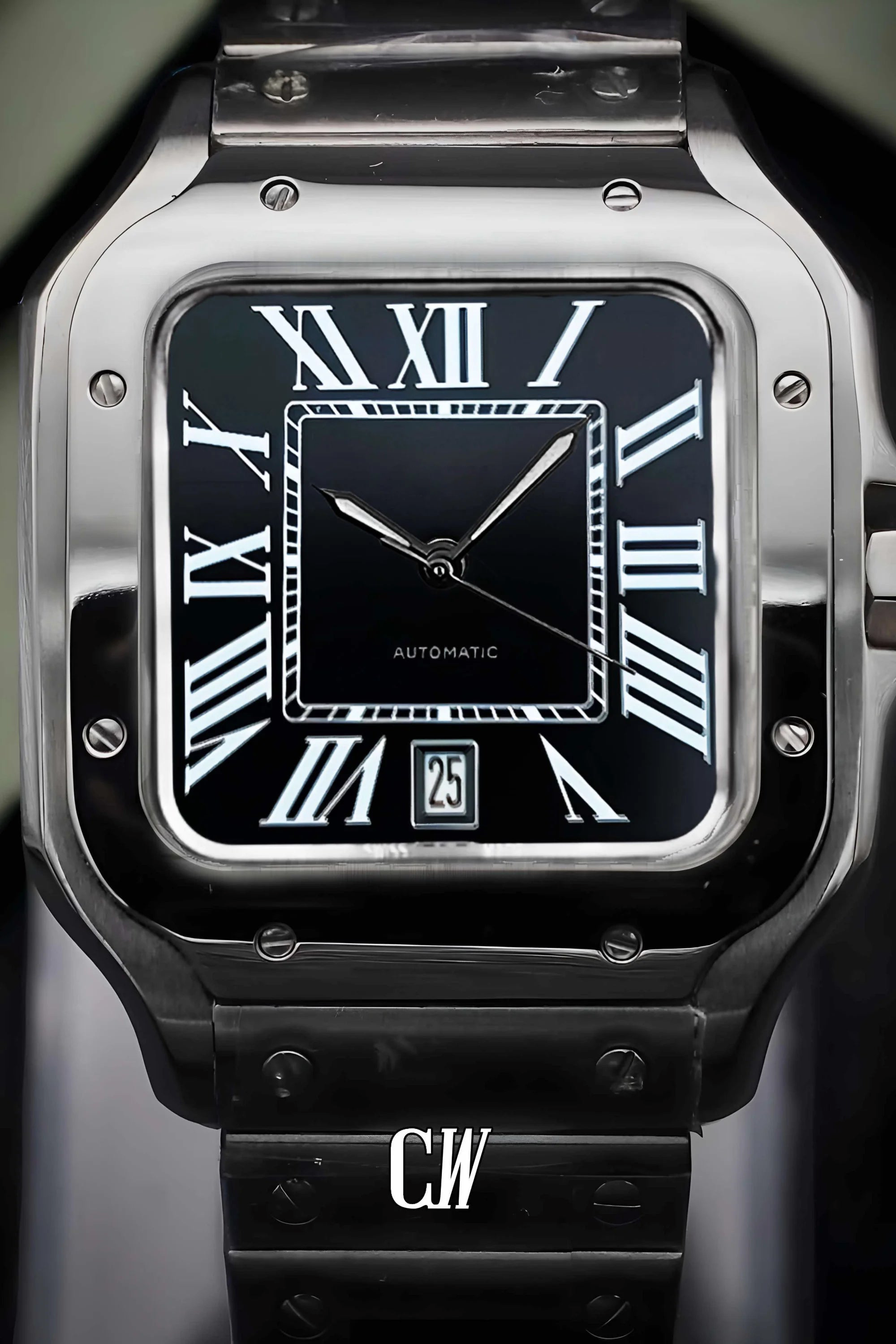 Santeiko Mod Santos style watch black