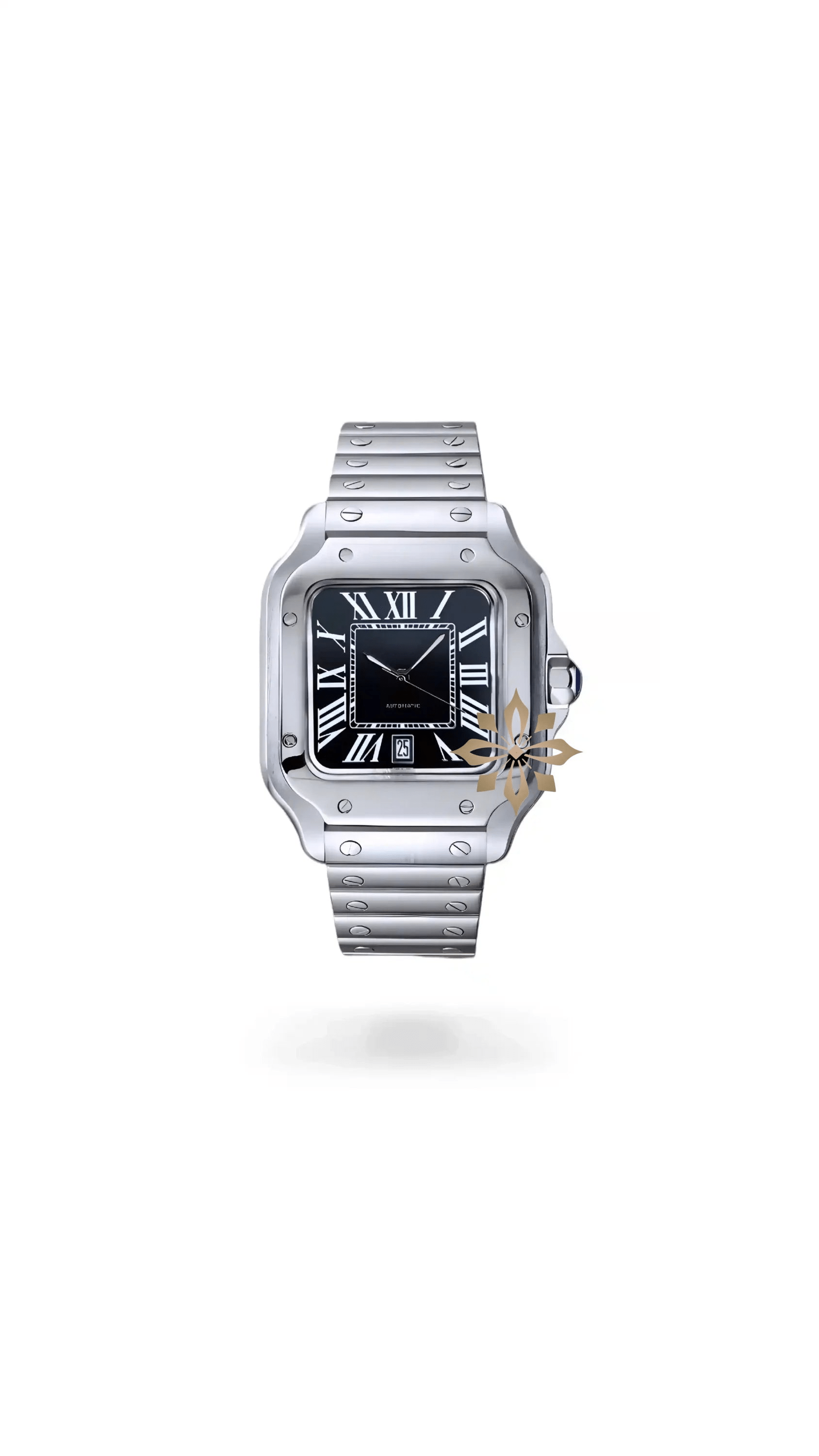 Santeiko Mod Santos style watch black - Circa Watch Labs seiko mod