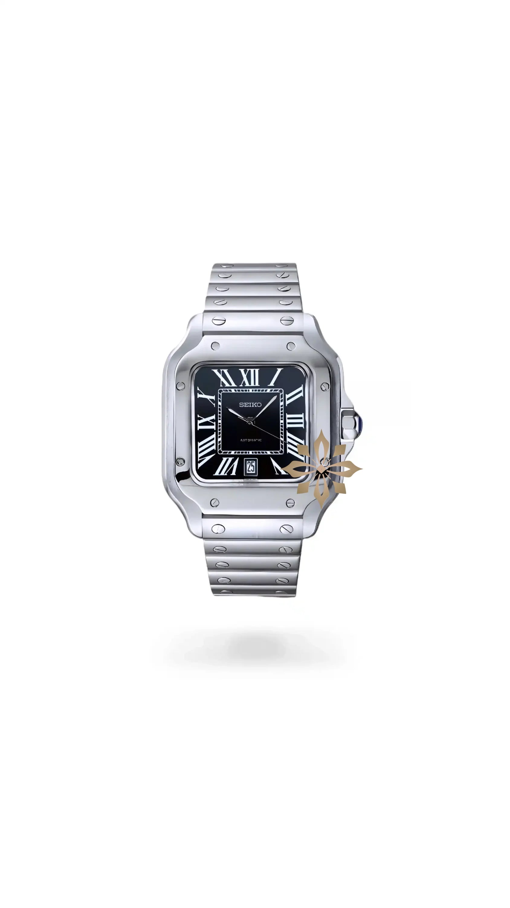 Santeiko Mod Santos style watch black - Circa Watch Labs