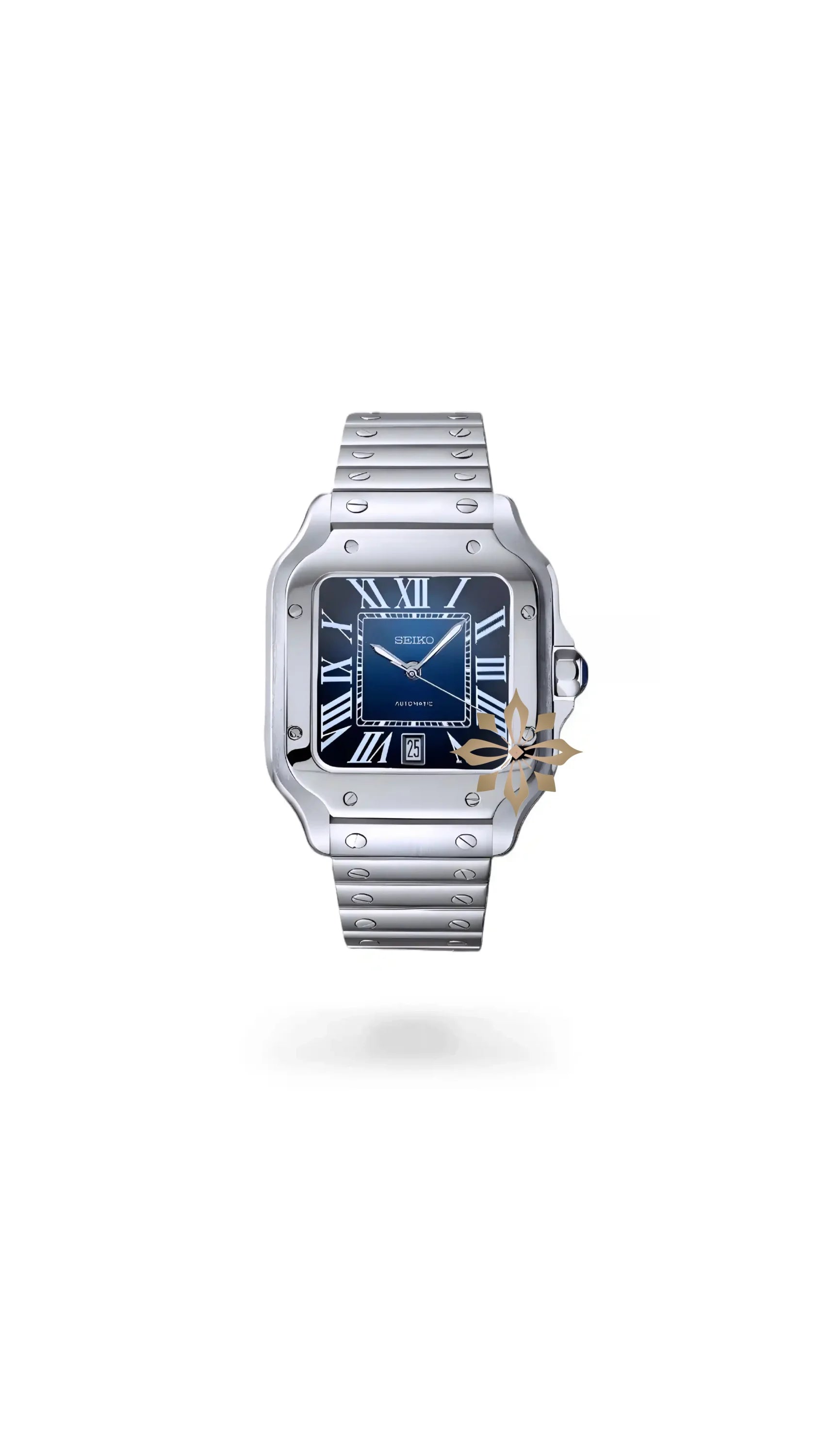 Santeiko Mod Santos style watch blue - Circa Watch Labs