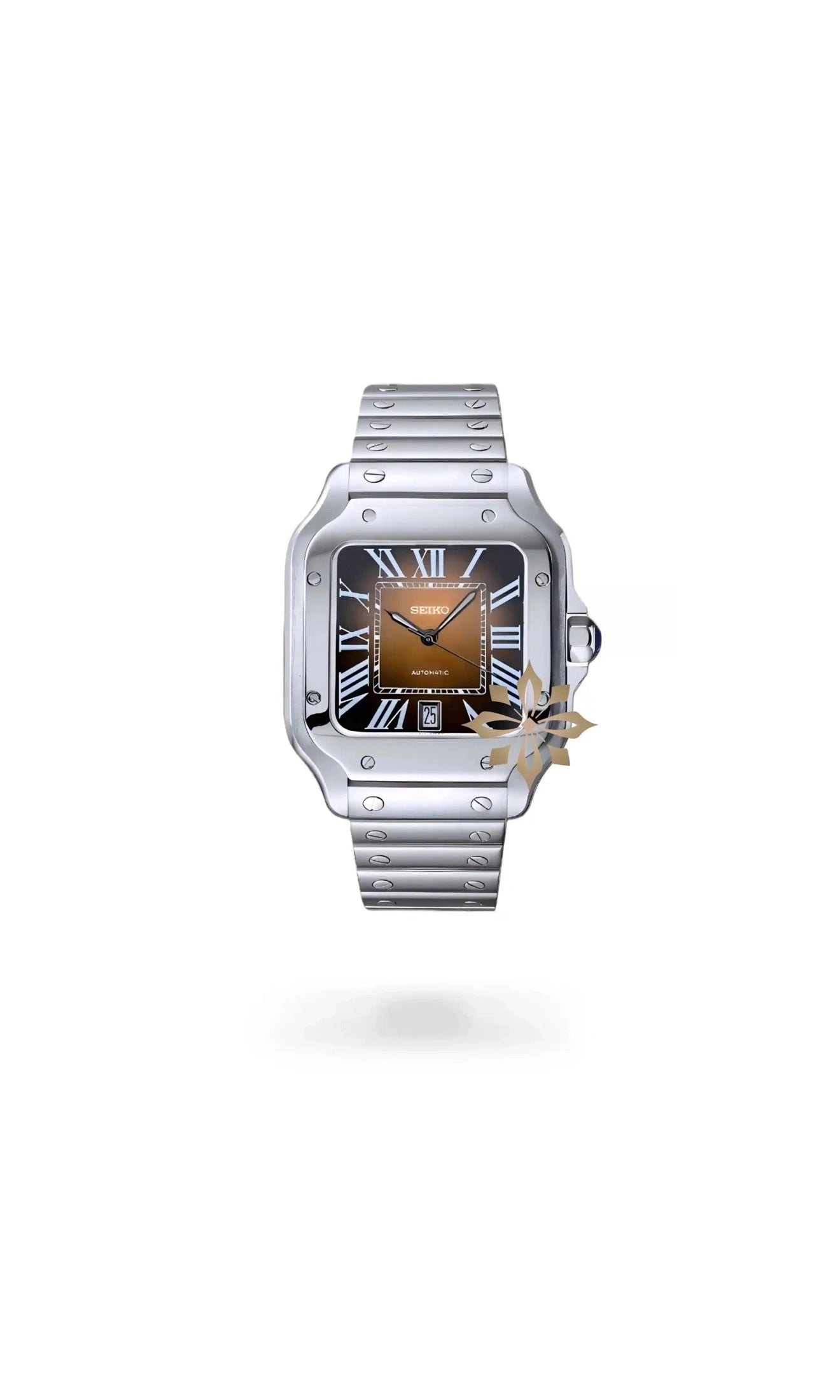 Santeiko Mod Santos style watch brown - Circa Watch Labs