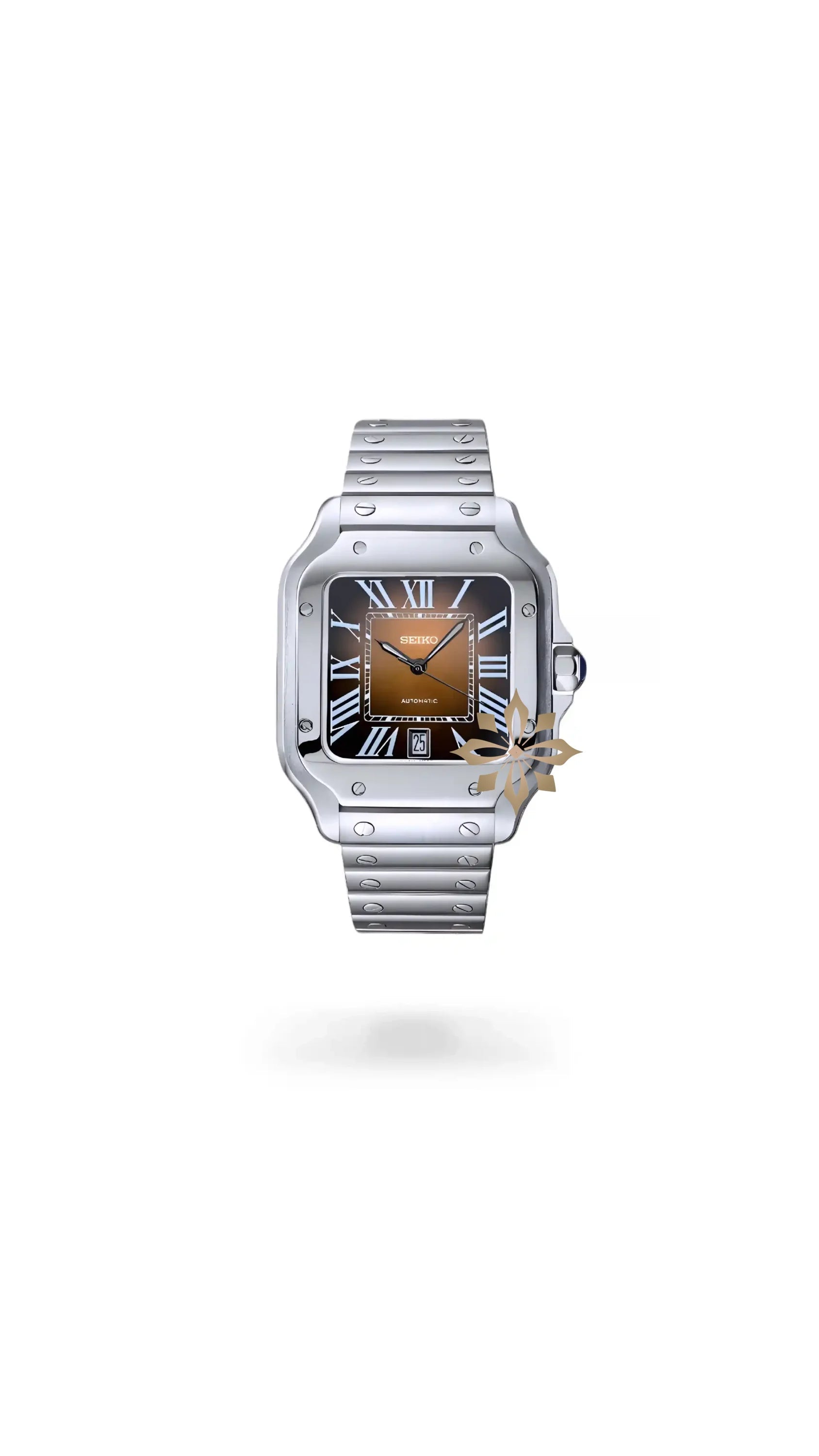 Santeiko Mod Santos style watch brown - Circa Watch Labs