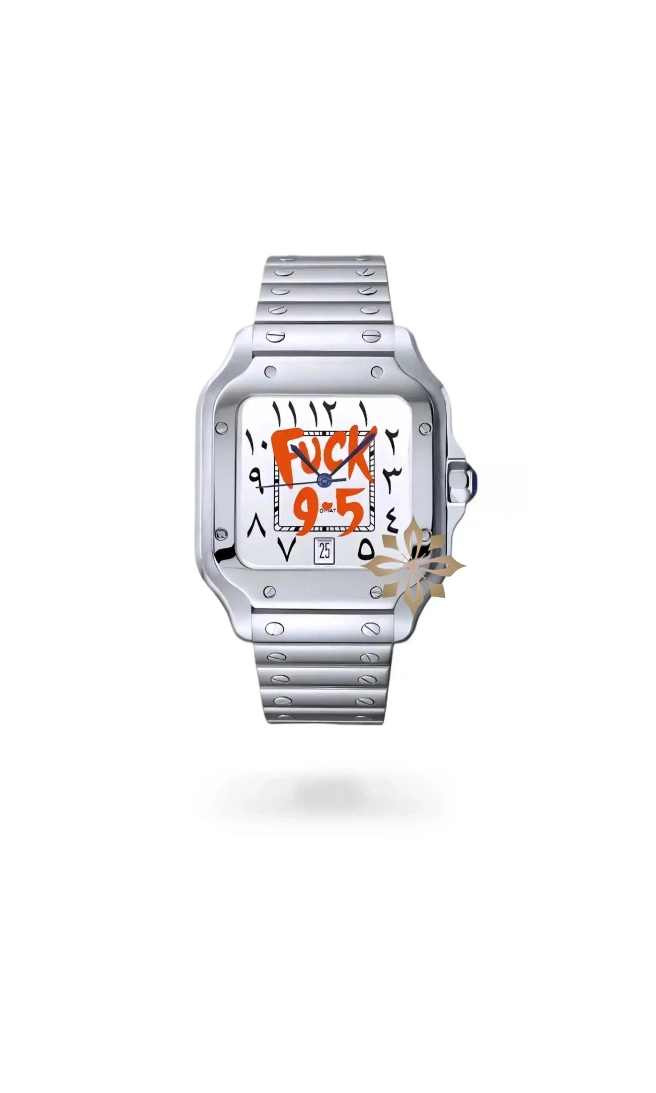 Santeiko Mod Santos style watch 'f*ck 9-5' arabic edition - Circa Watch Labs