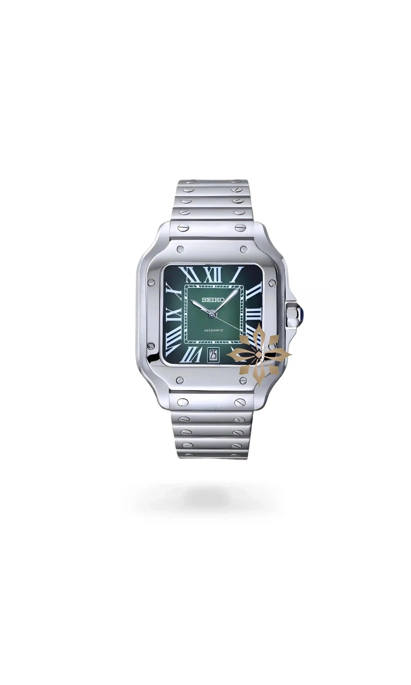 Santeiko Mod Santos style watch green - Circa Watch Labs