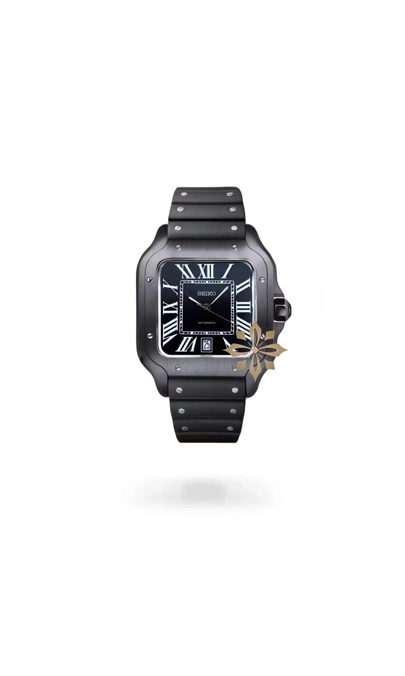 Santeiko Mod Santos style watch triple black - Circa Watch Labs