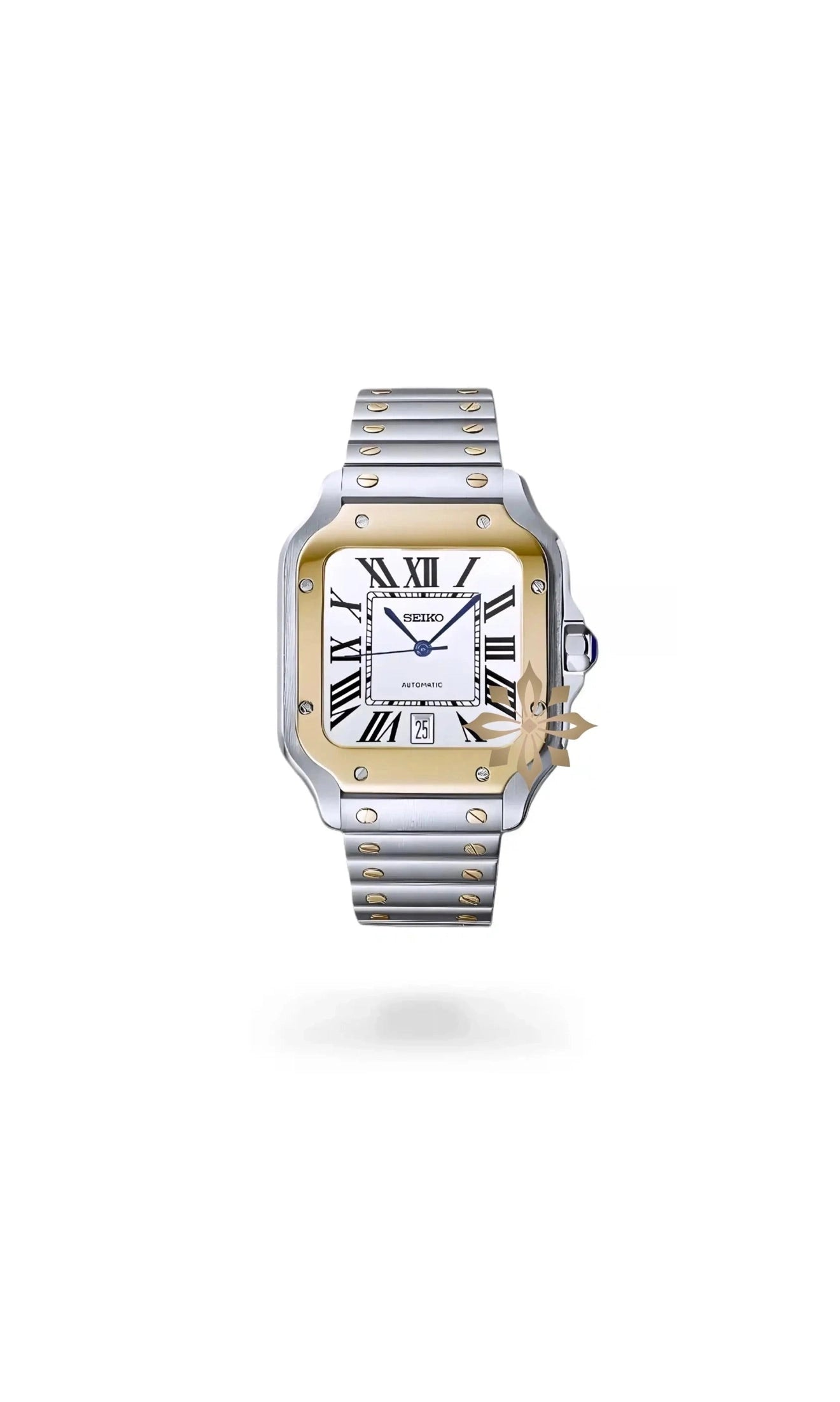 Santeiko Mod Santos style watch two tone gold - Circa Watch Labs