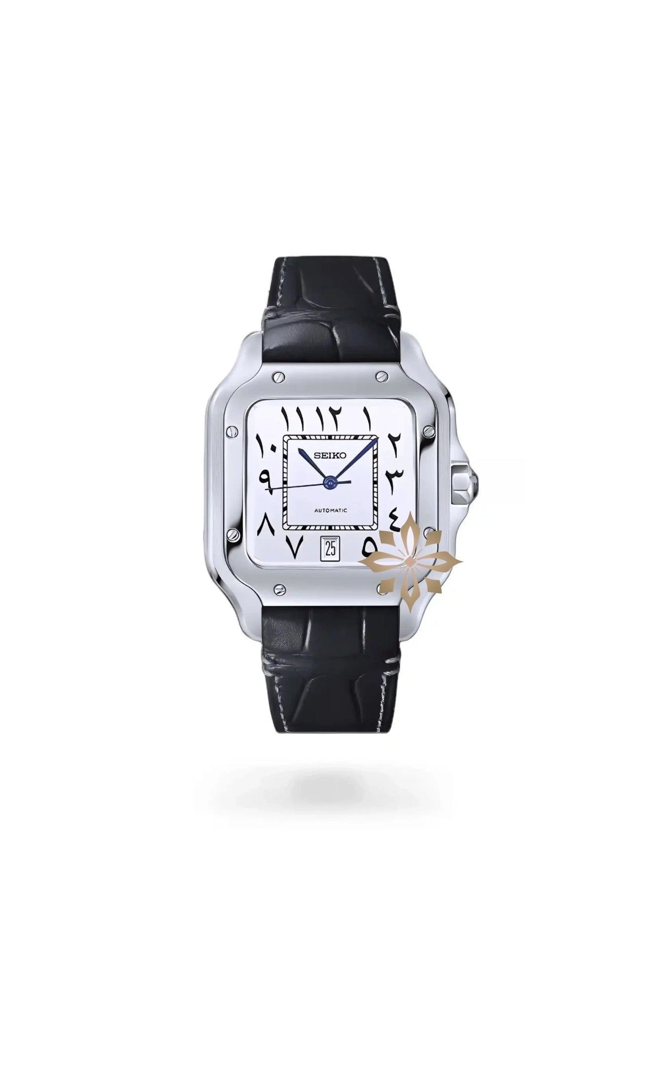 Santeiko Mod Santos style watch white arabic - Circa Watch Labs