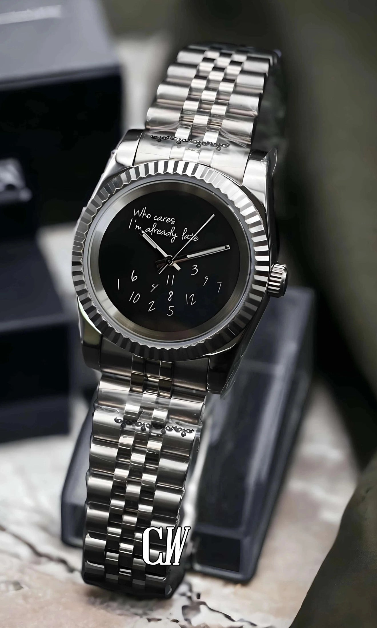 Seiko mod datejust 'who cares I'm already late' watch - Circa Watch Labs