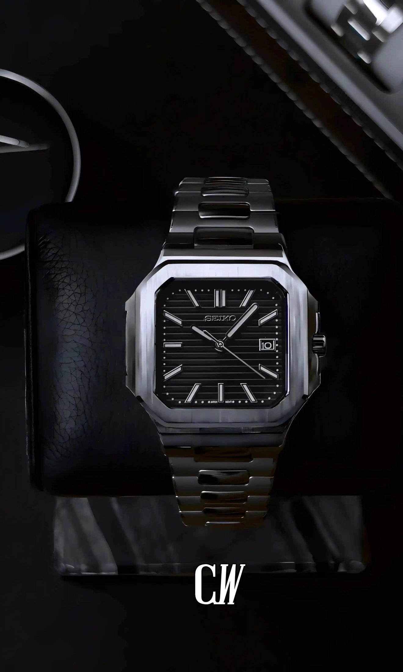 seiko mod Seikocubitus mod watch black